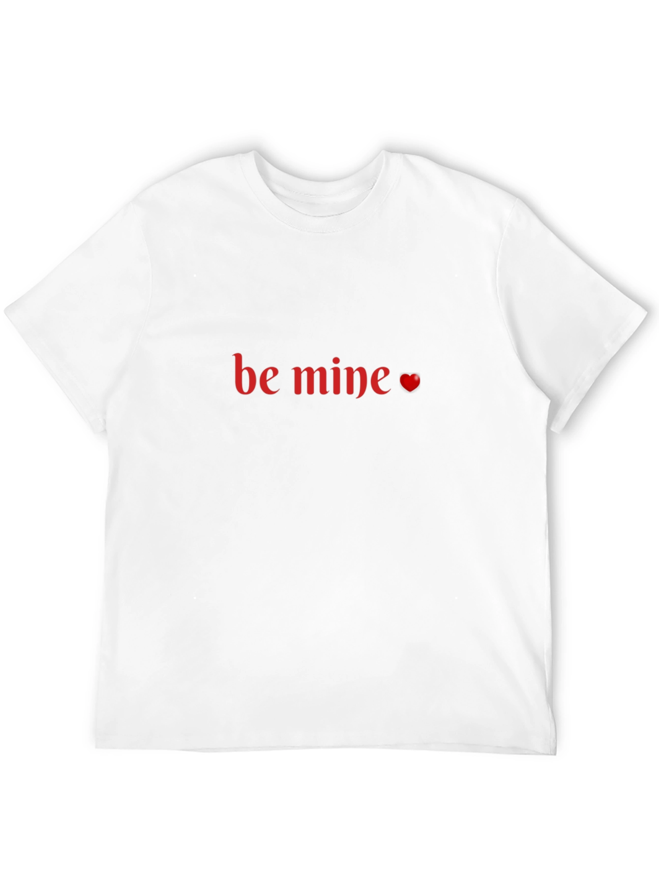 Be Mine Valentines Day T-Shirt - Black Crew Neck