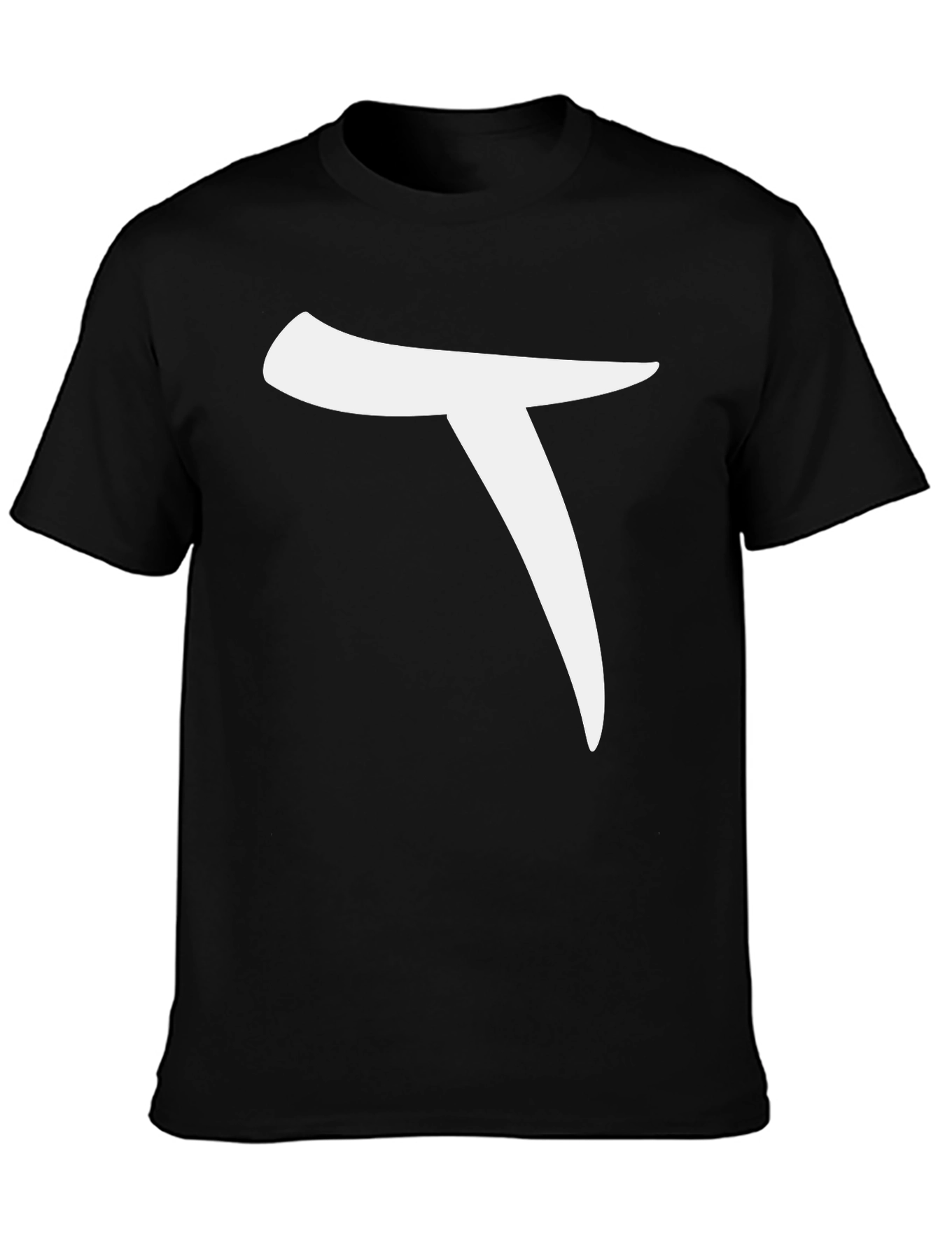 Minimalist White Symbol Graphic Black T-Shirt