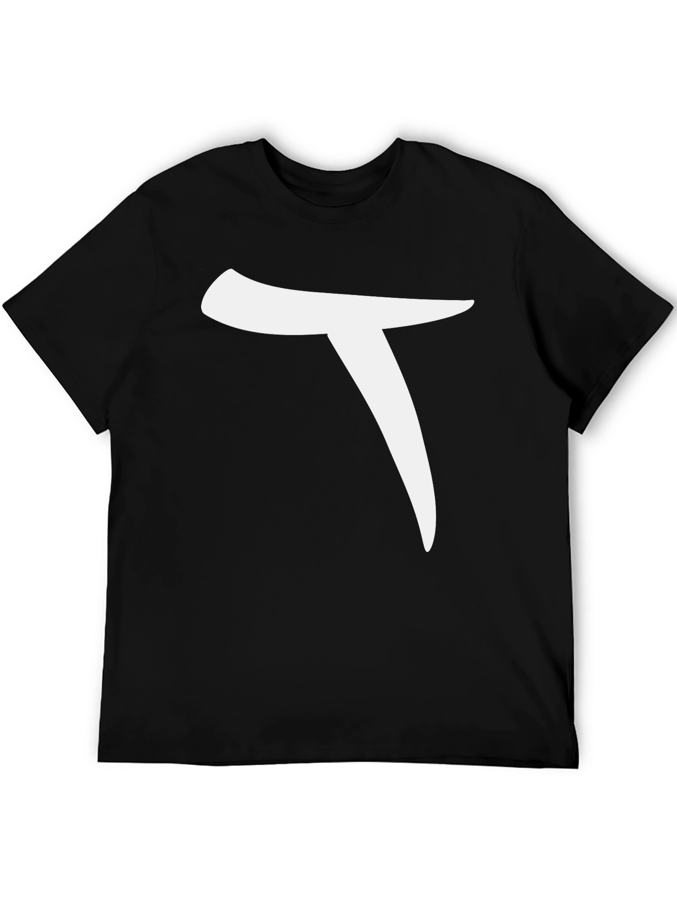 Minimalist White Symbol Graphic Black T-Shirt