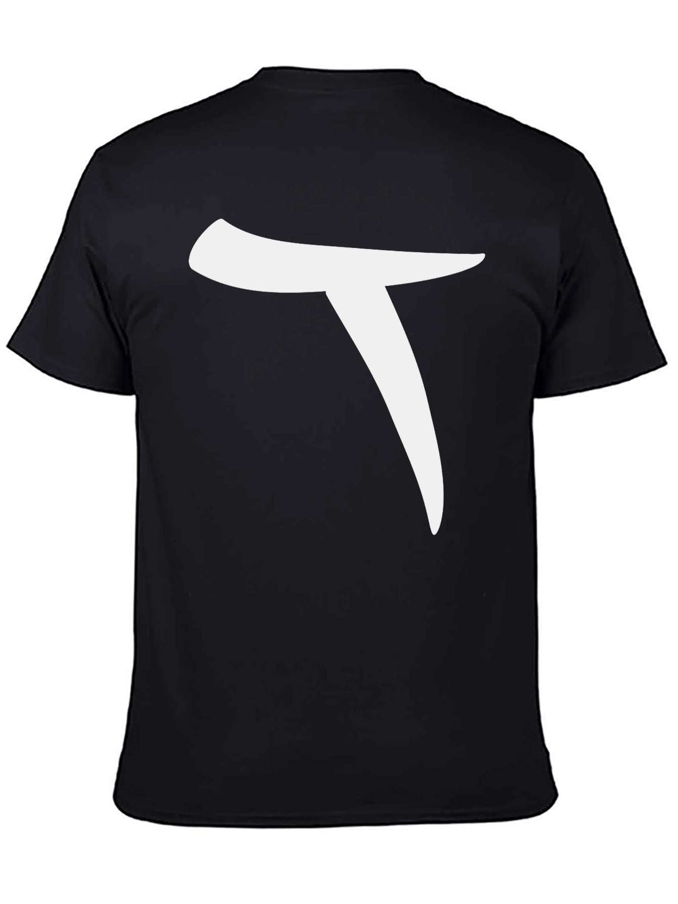 Minimalist White Symbol Graphic Black T-Shirt