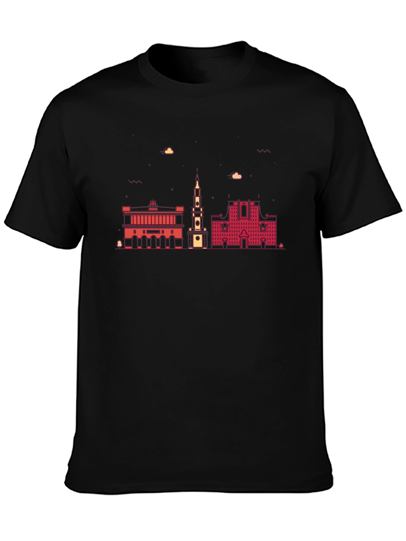 Architectural Cityscape Graphic Tee - Black