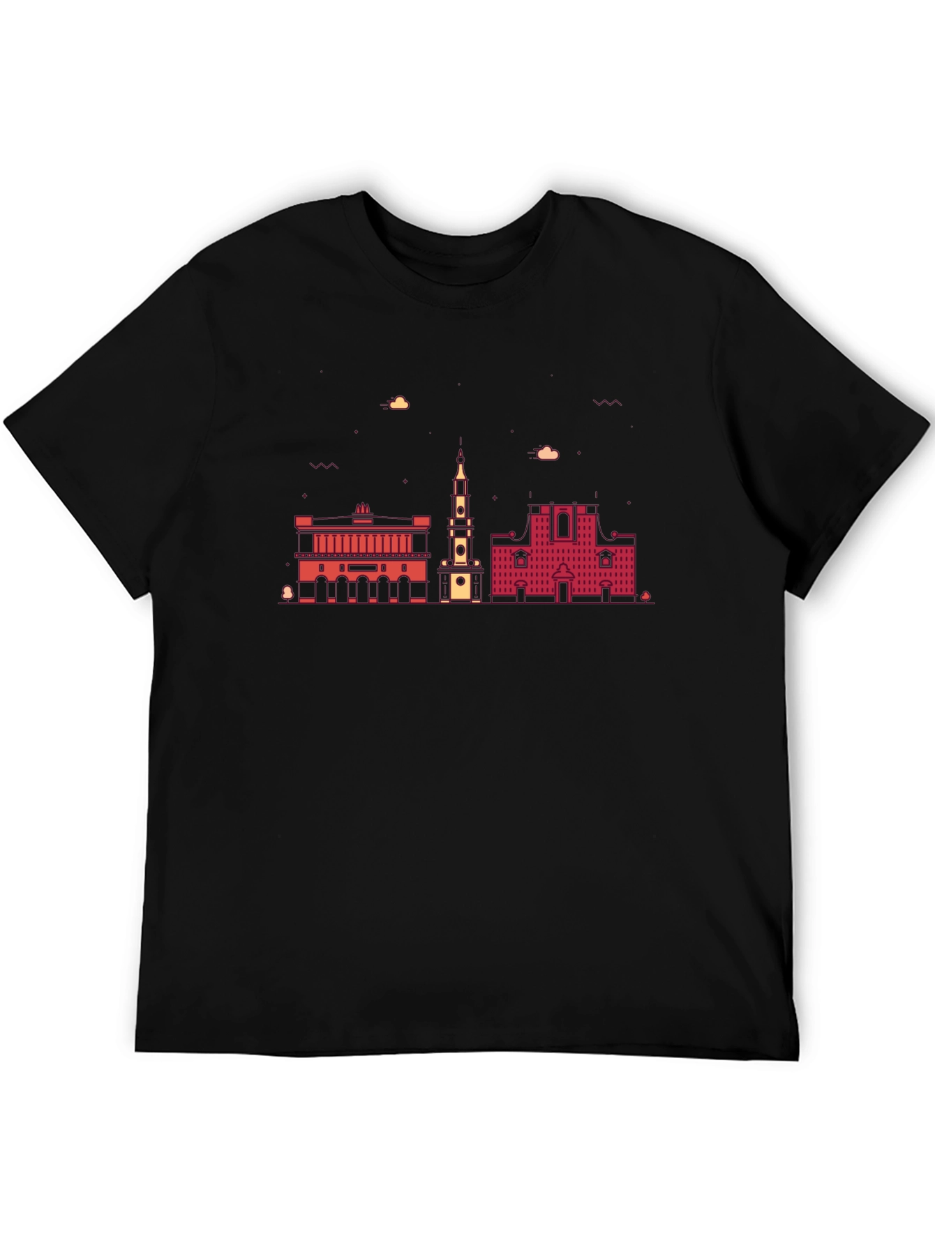 Architectural Cityscape Graphic Tee - Black