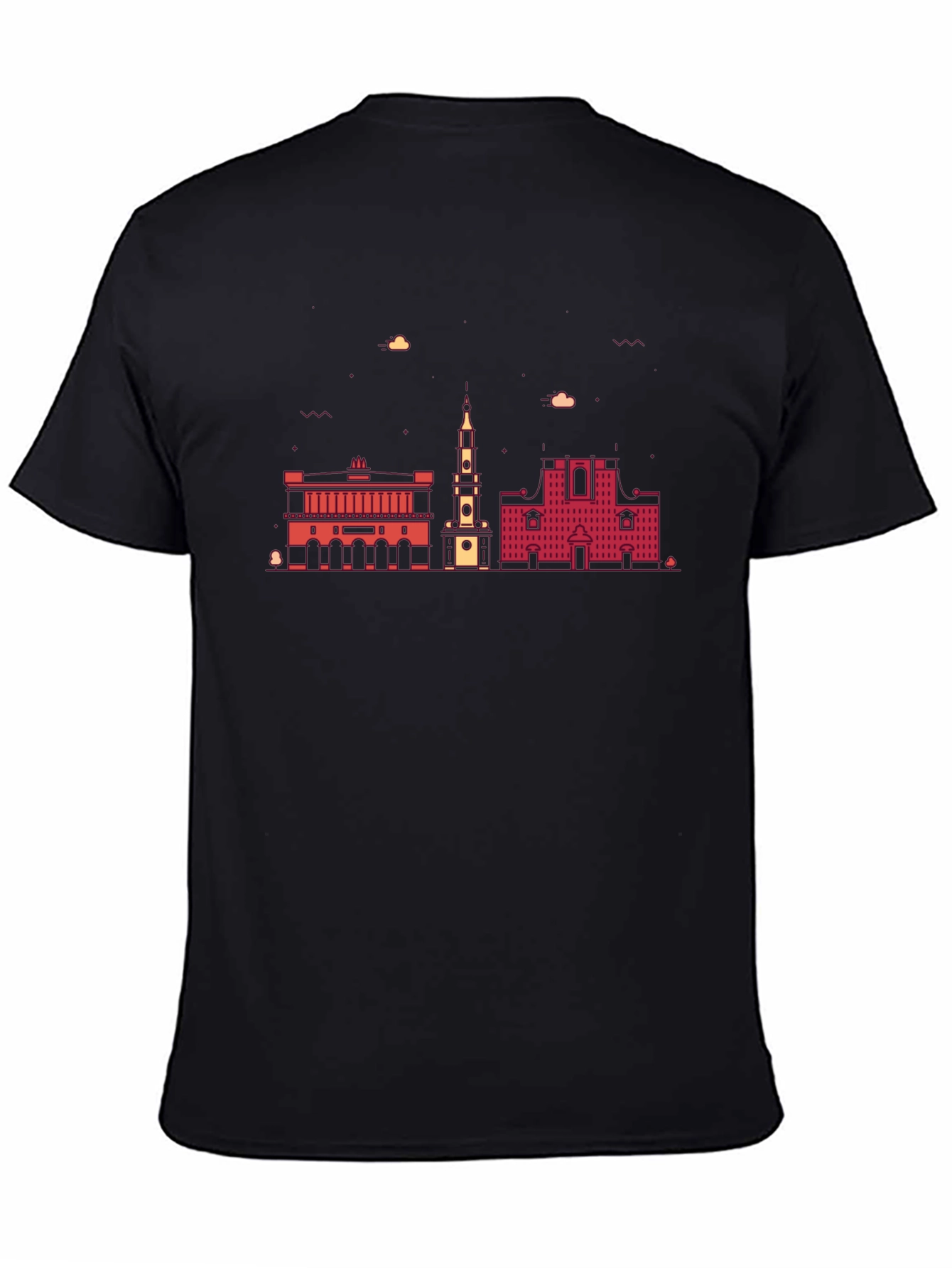 Architectural Cityscape Graphic Tee - Black