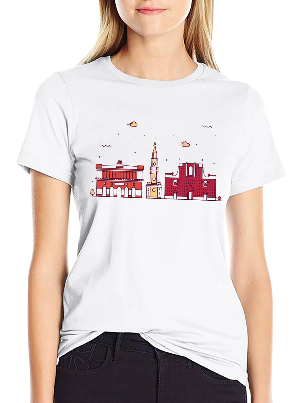 Architectural Cityscape Graphic Tee - Black