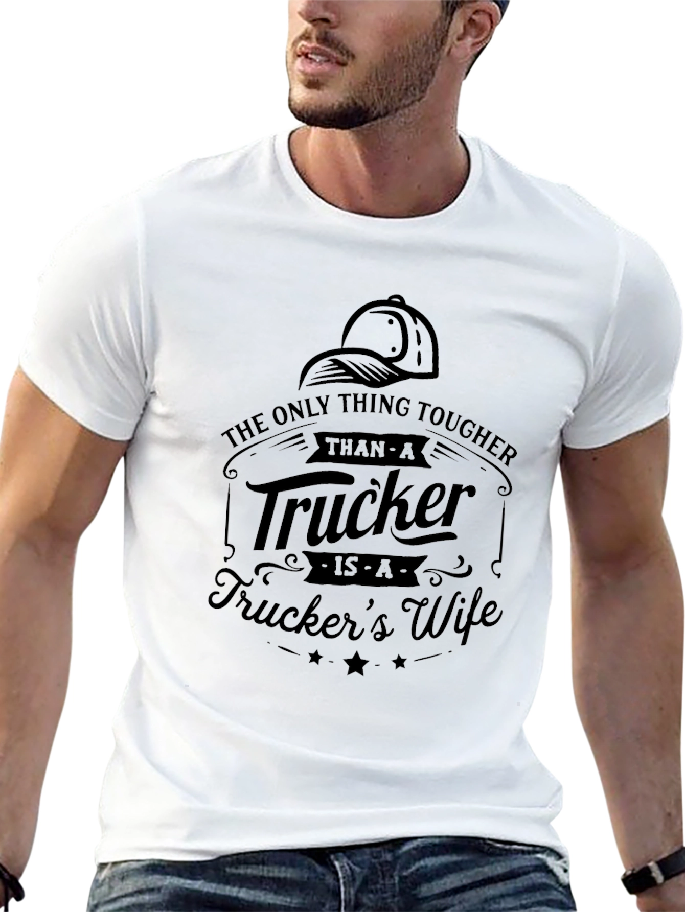 Tough Truckers Wife Black T-Shirt