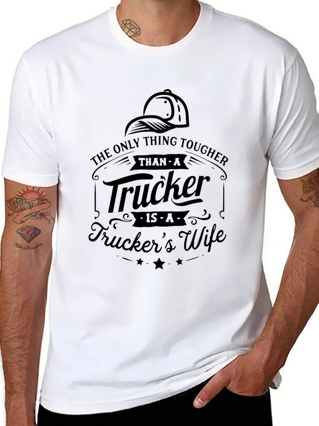 Tough Truckers Wife Black T-Shirt