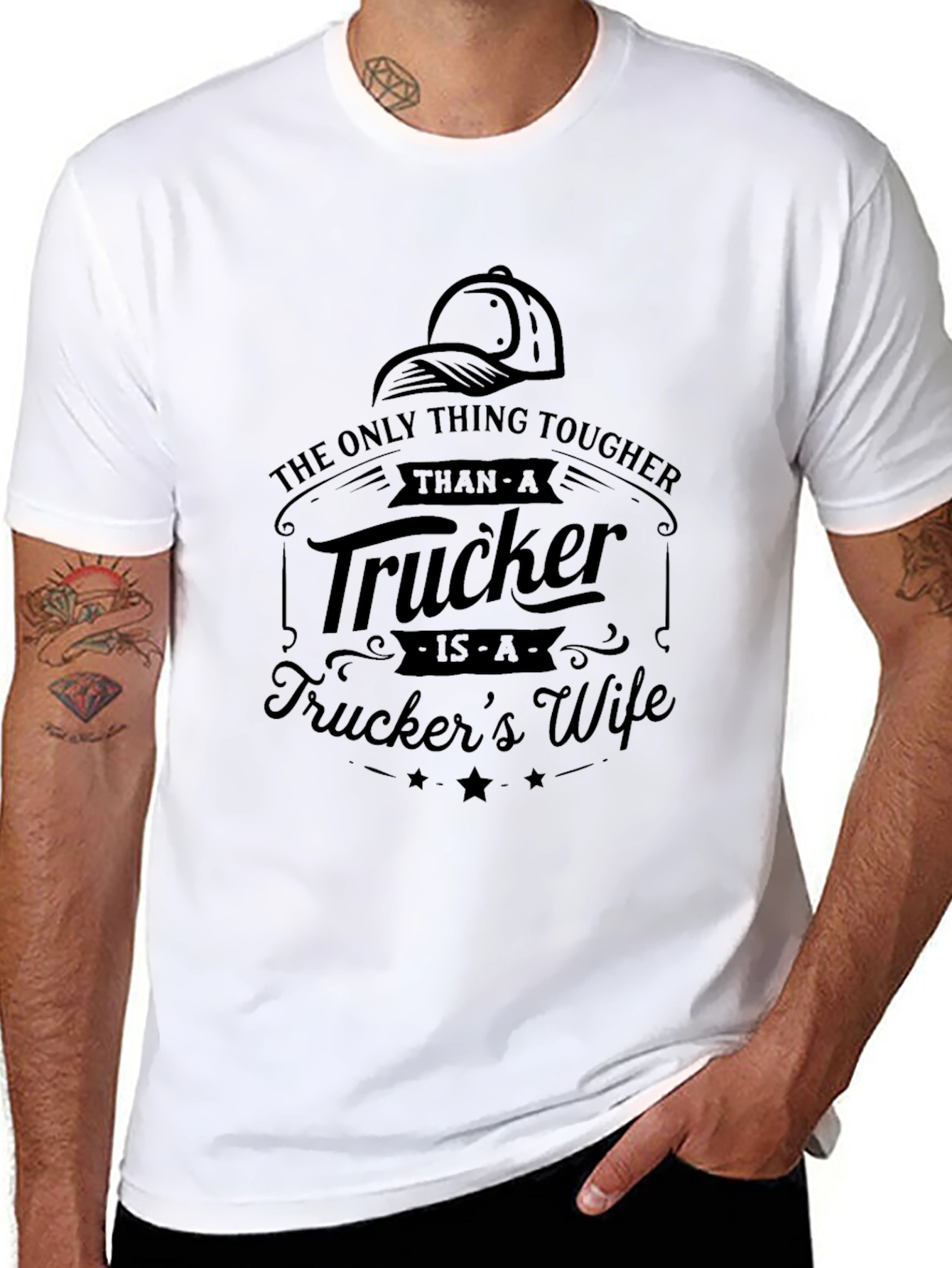 Tough Truckers Wife Black T-Shirt