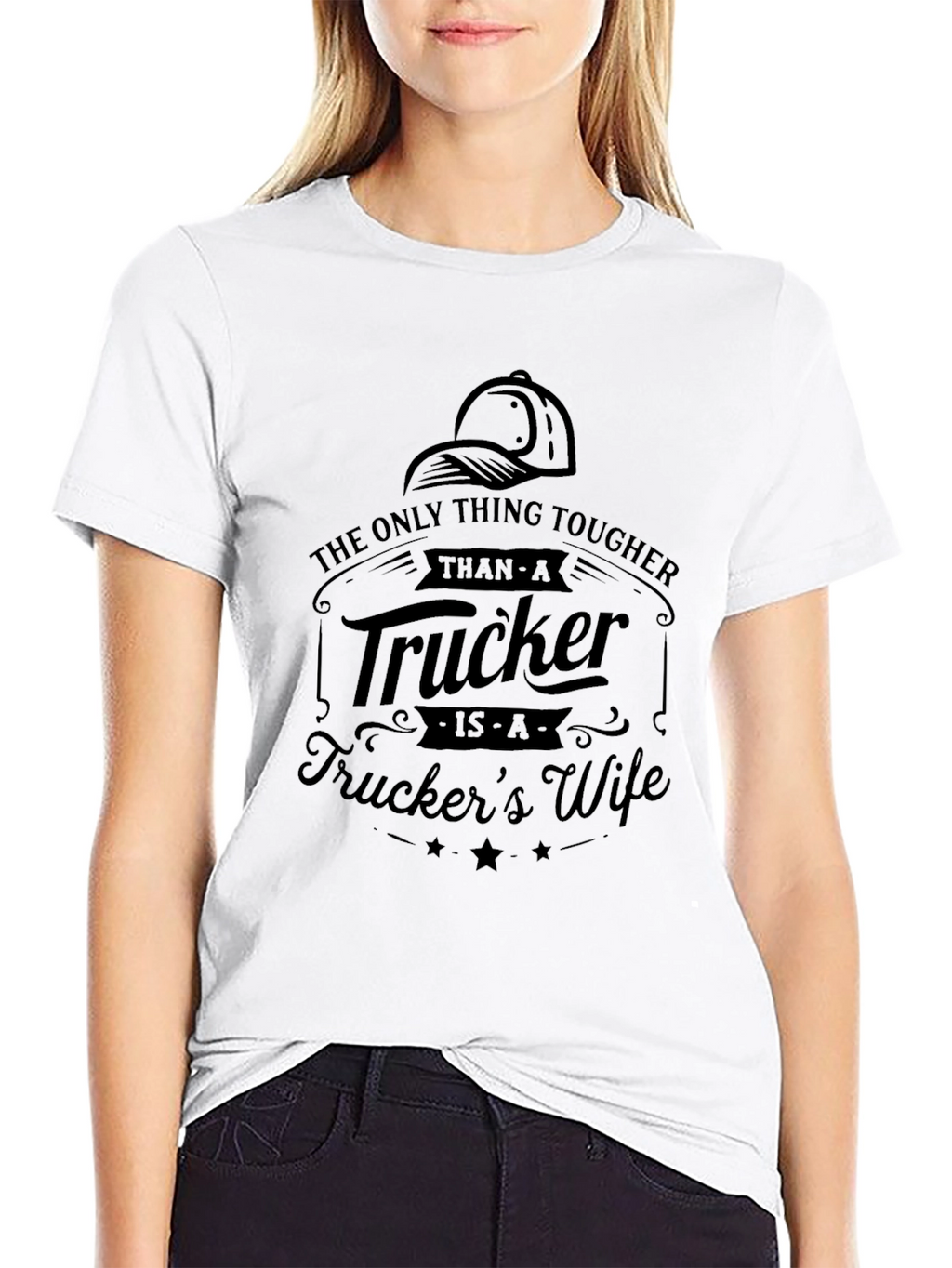 Tough Truckers Wife Black T-Shirt