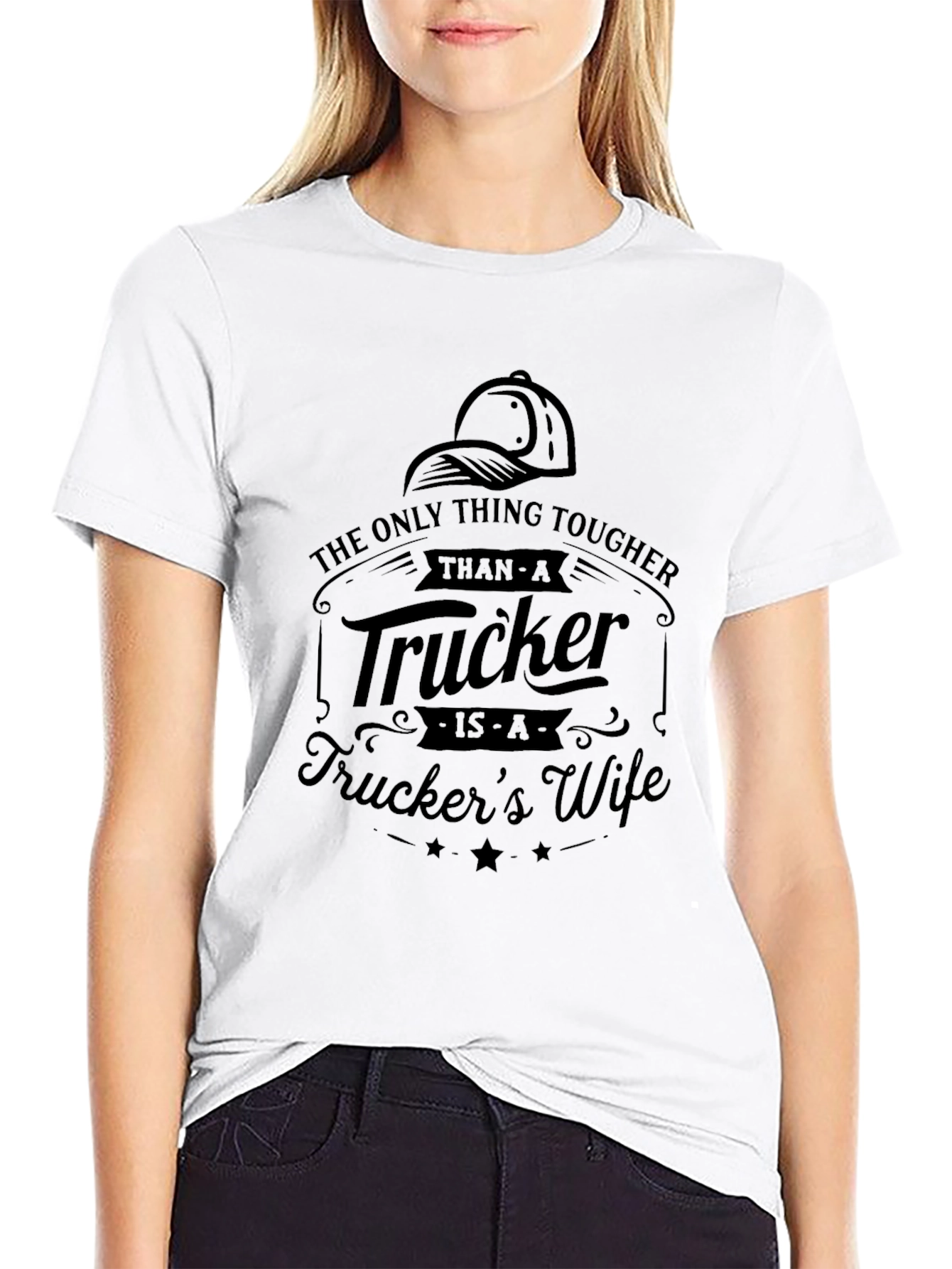Tough Truckers Wife Black T-Shirt