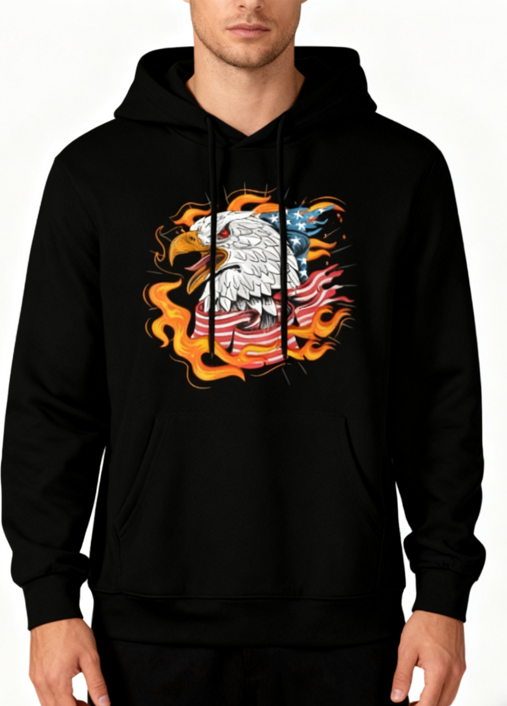 Blazing Eagle & Flag Hoodie