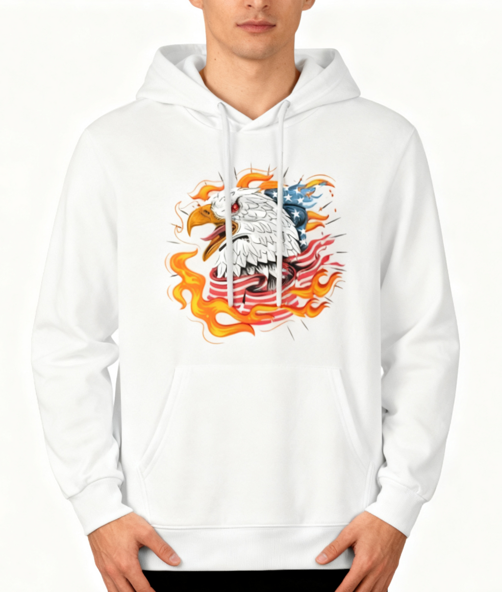 Blazing Eagle & Flag Hoodie
