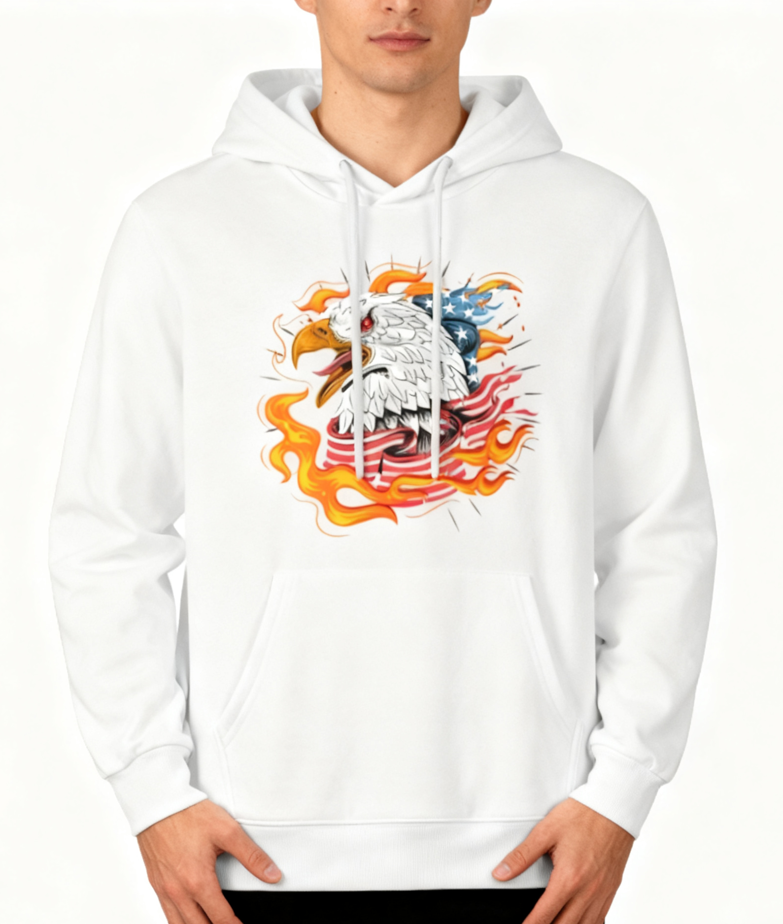 Blazing Eagle & Flag Hoodie