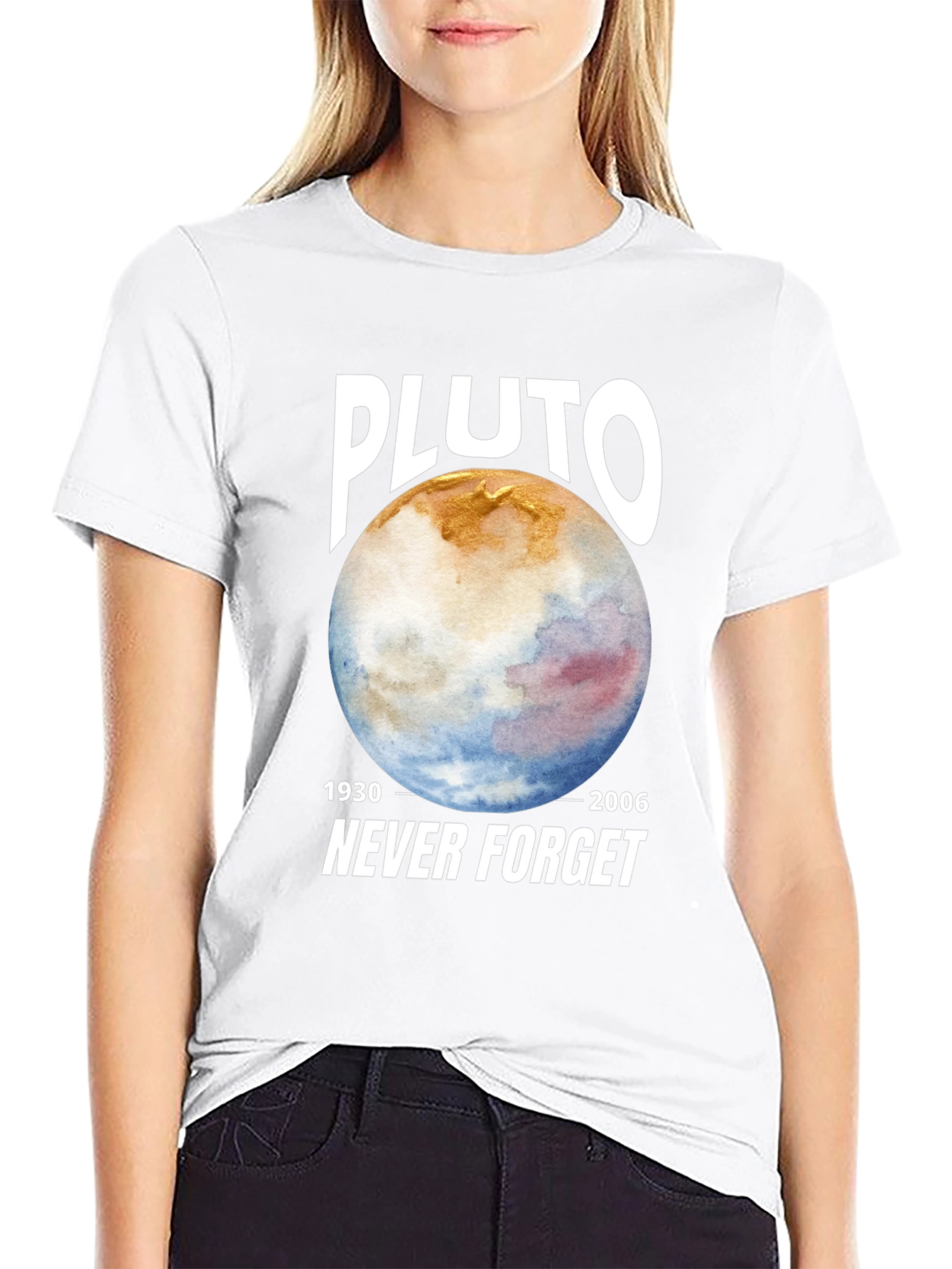 Pluto Never Forget Black Graphic Tee