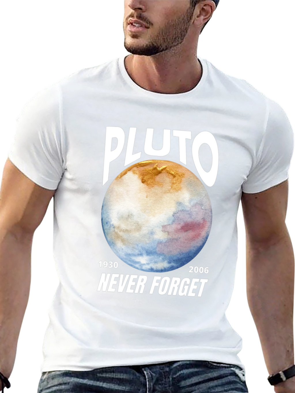 Pluto Never Forget Black Graphic Tee