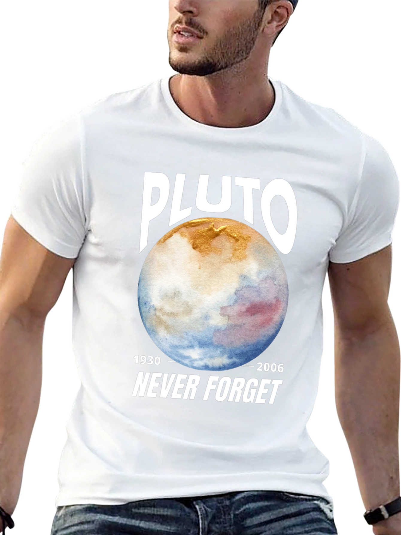 Pluto Never Forget Black Graphic Tee