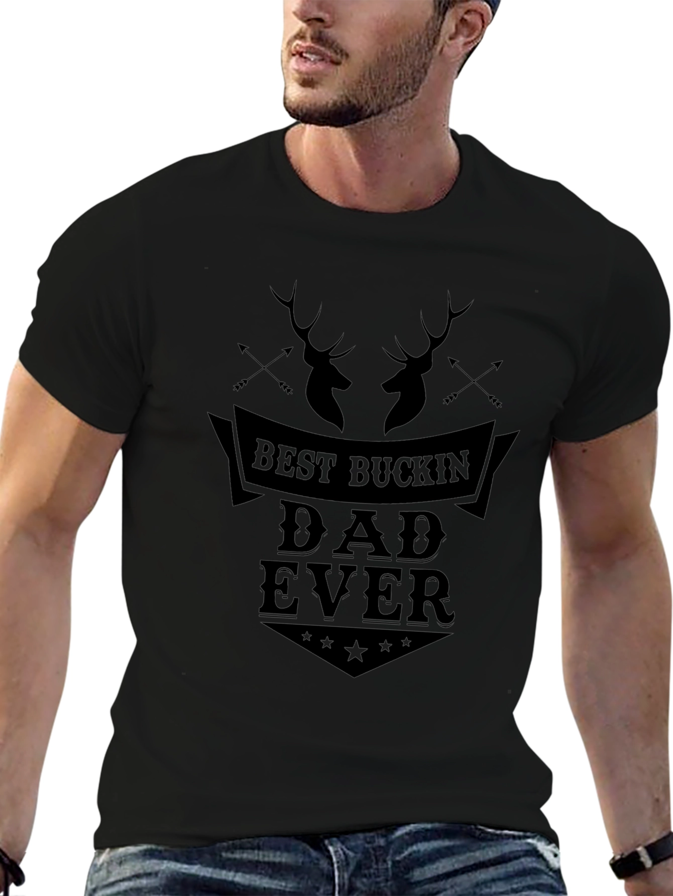 Best Buckin Dad Ever Black T-Shirt
