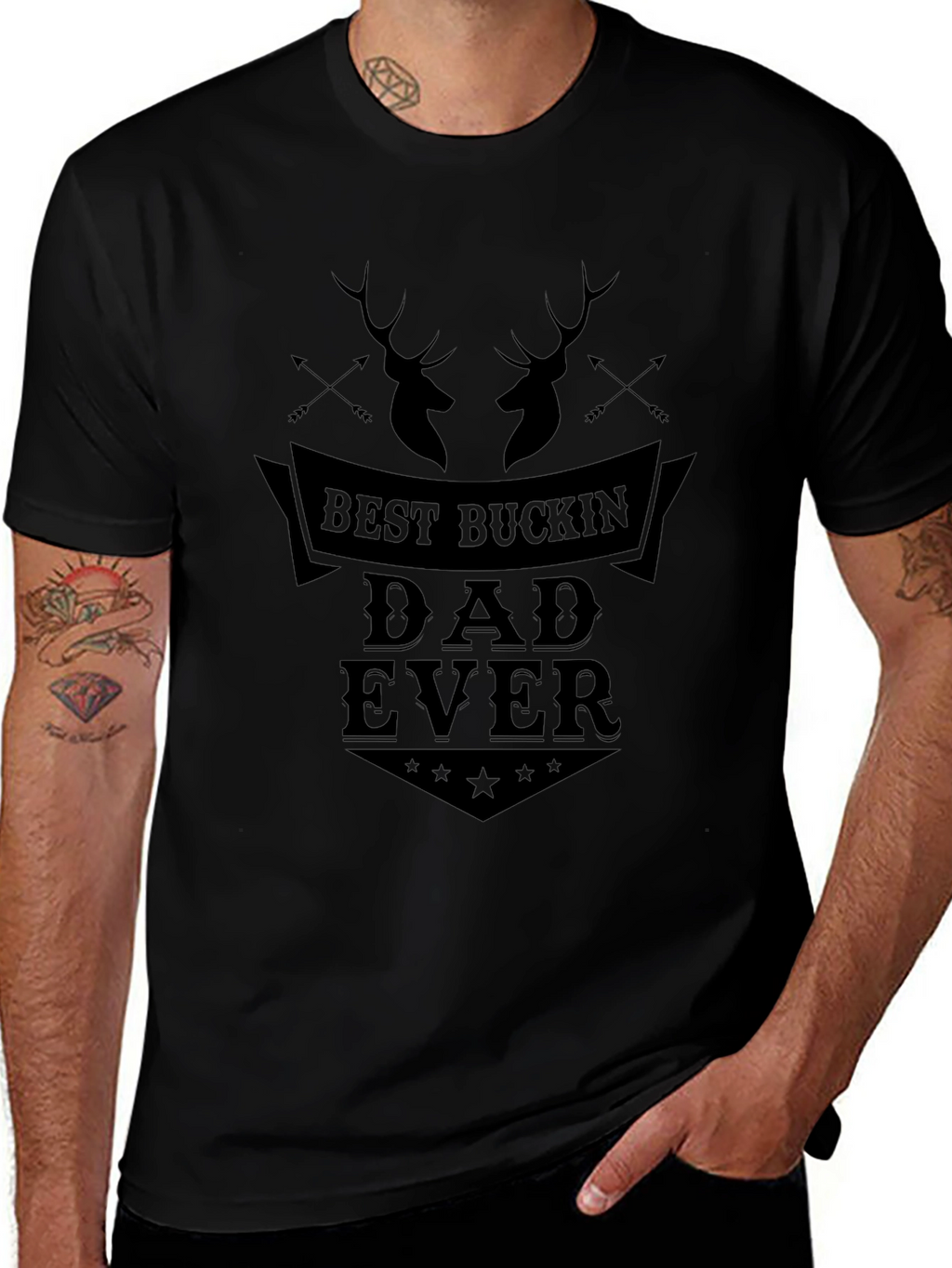 Best Buckin Dad Ever Black T-Shirt