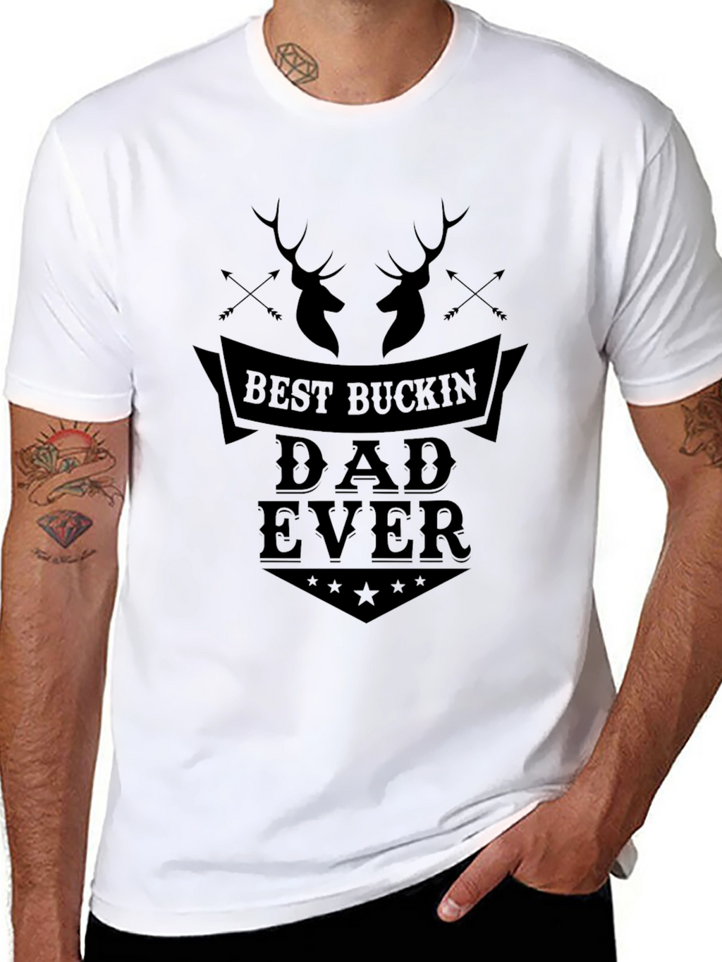 Best Buckin Dad Ever Black T-Shirt