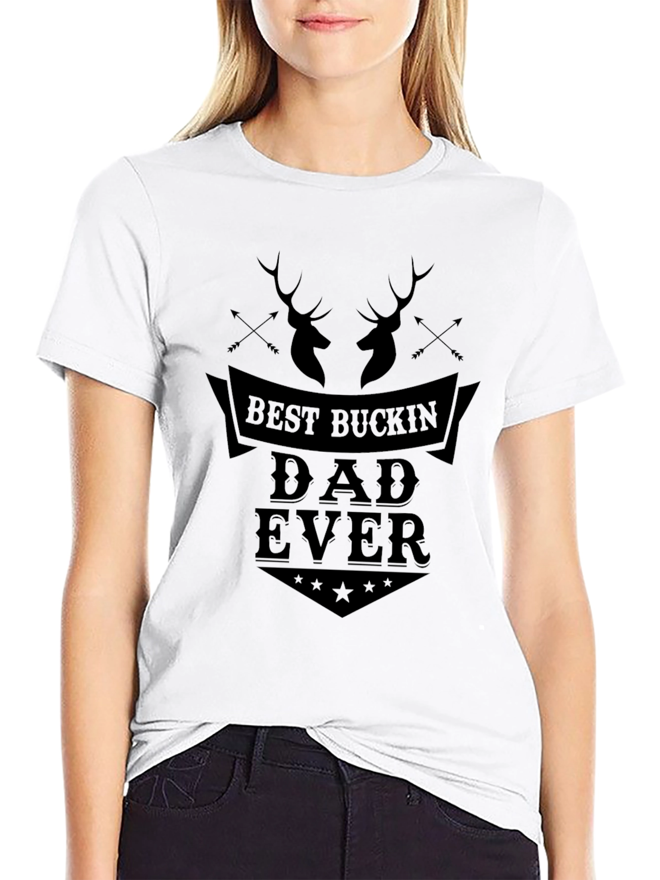 Best Buckin Dad Ever Black T-Shirt