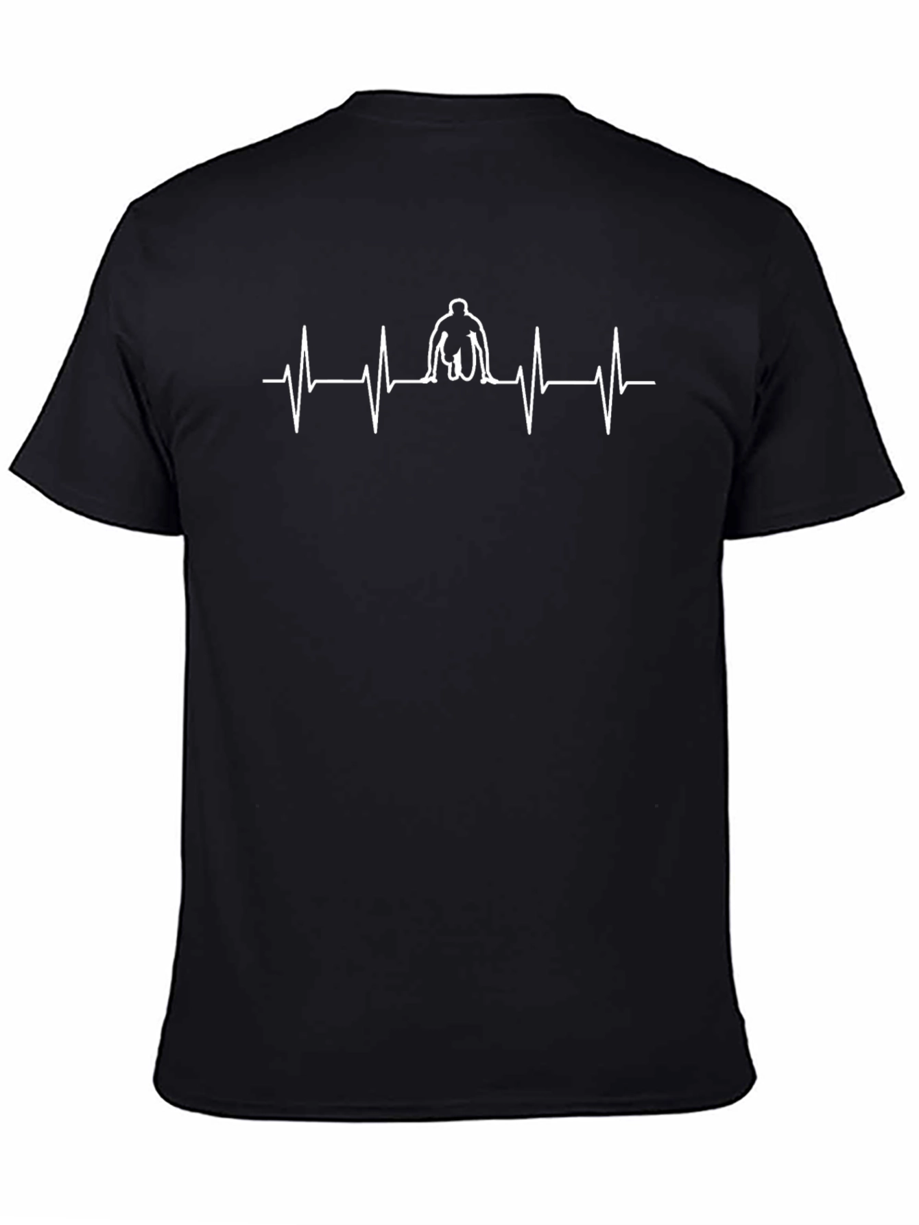 Weightlifting Heartbeat Tee - Black Graphic T-Shirt