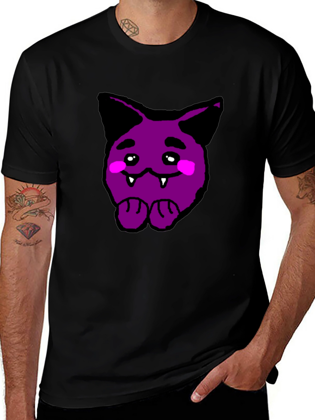 Purple Cartoon Monster Graphic Tee