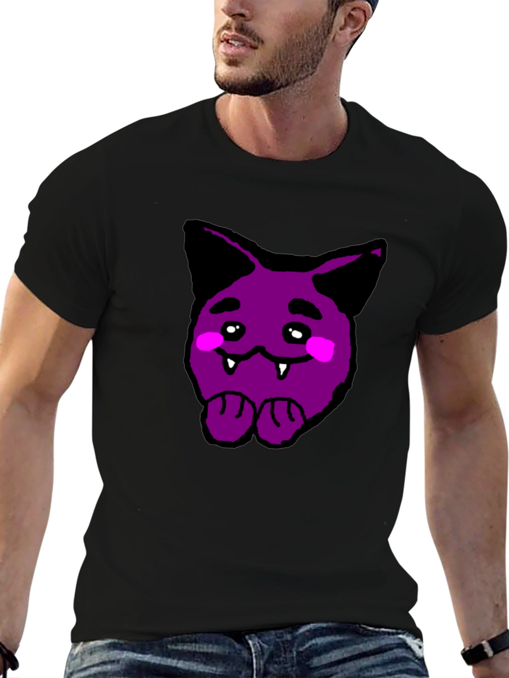 Purple Cartoon Monster Graphic Tee