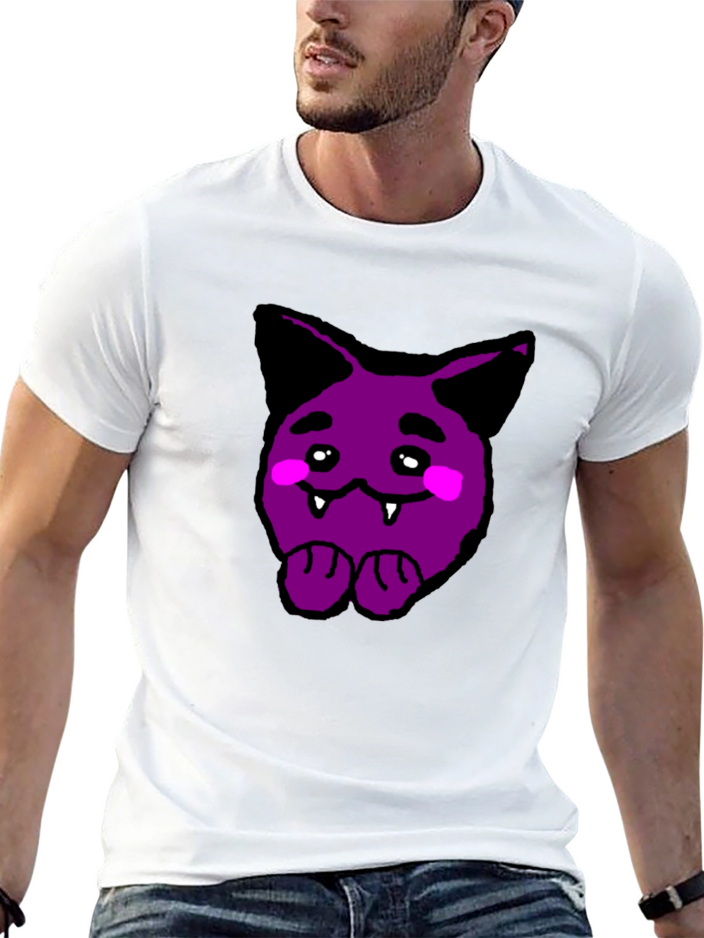 Purple Cartoon Monster Graphic Tee