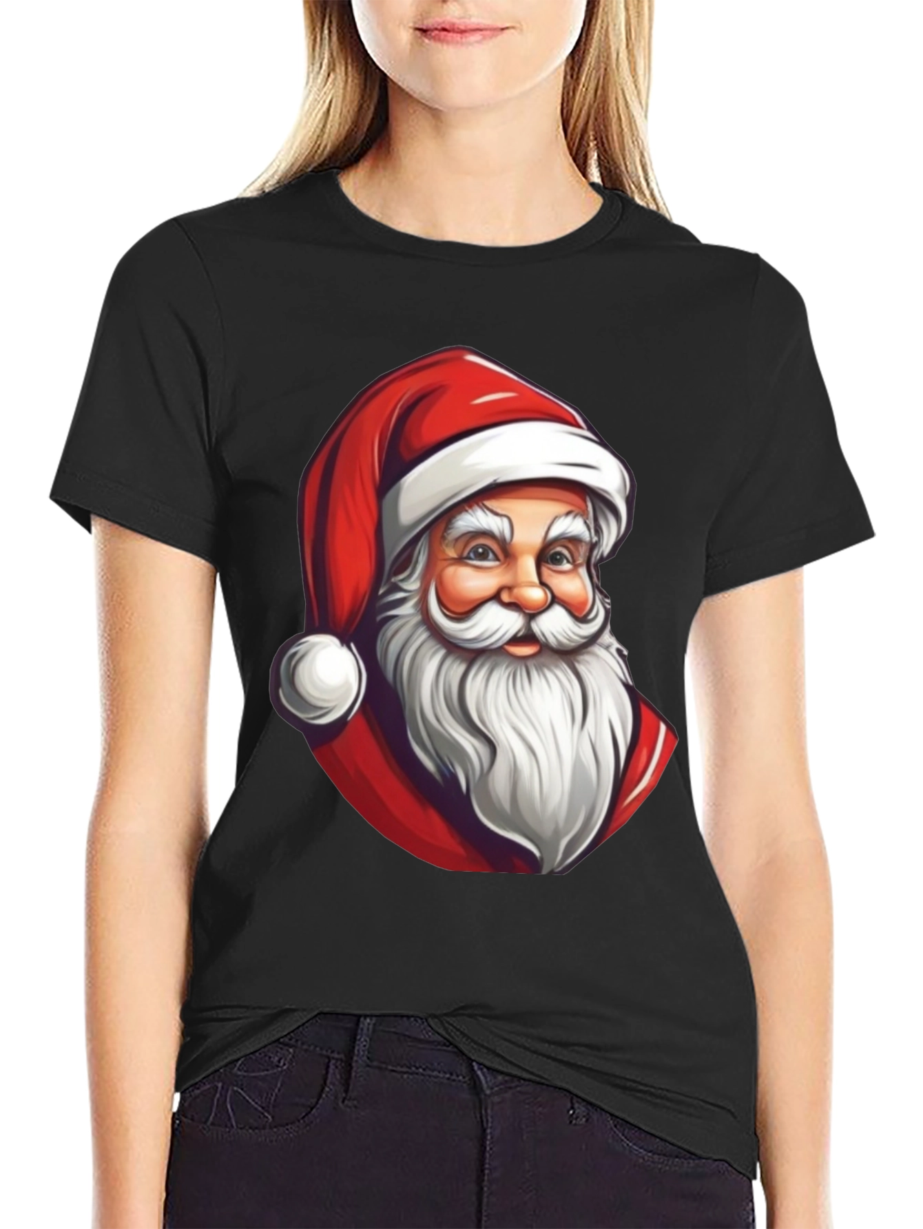 Santa Claus Graphic T-Shirt - Holiday Festive Wear