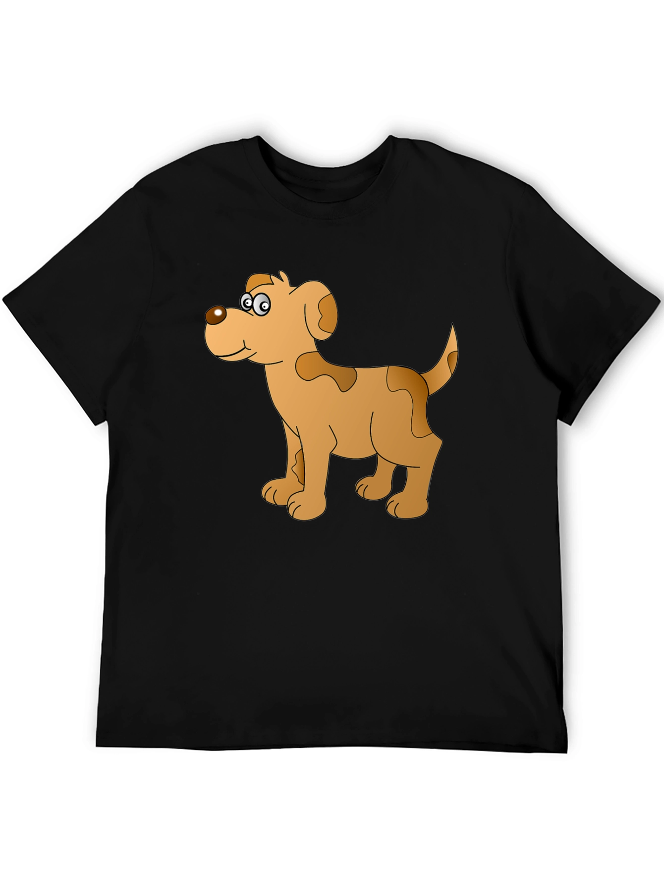 Cartoon Dog Graphic Black T-Shirt