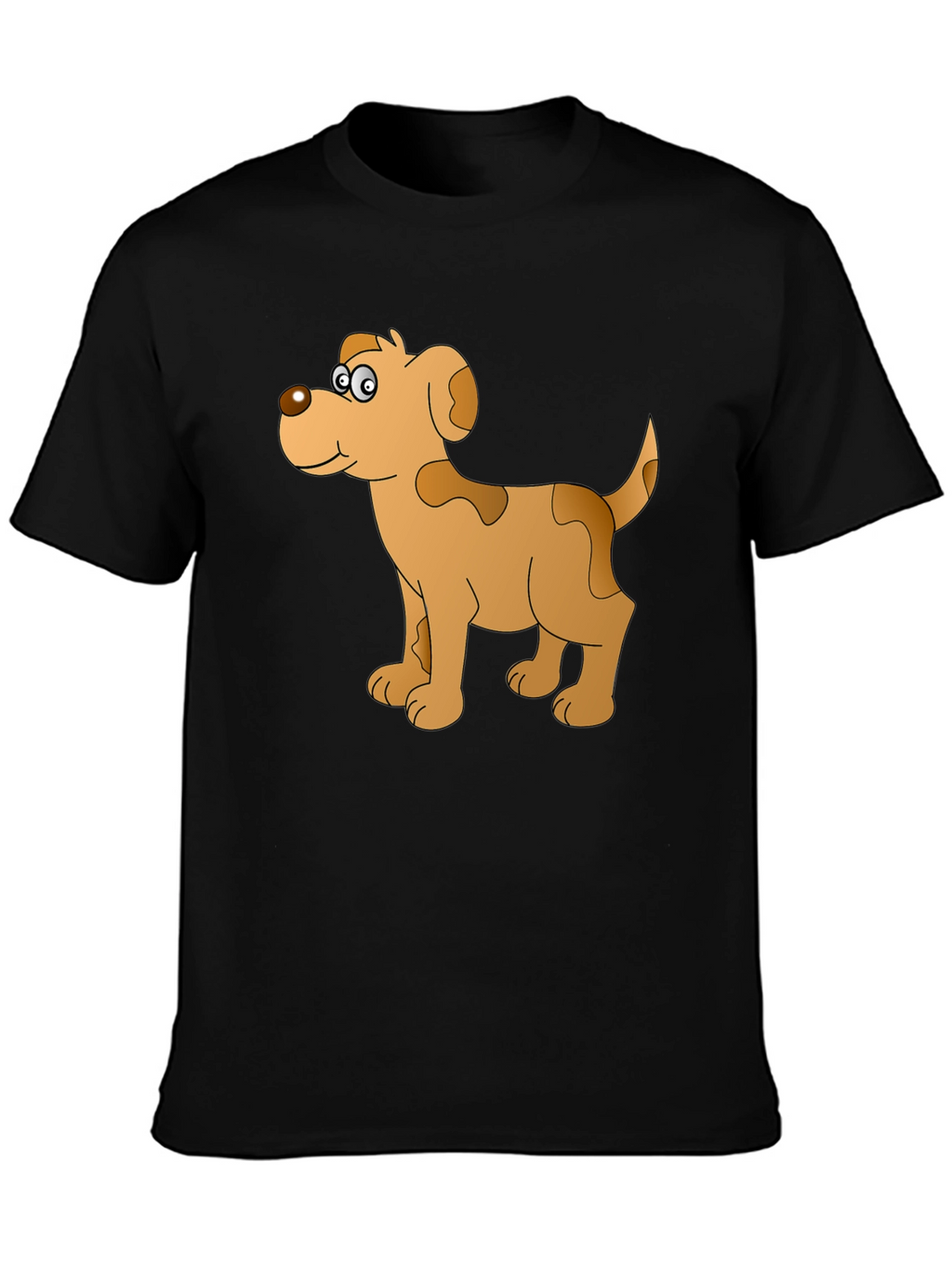 Cartoon Dog Graphic Black T-Shirt
