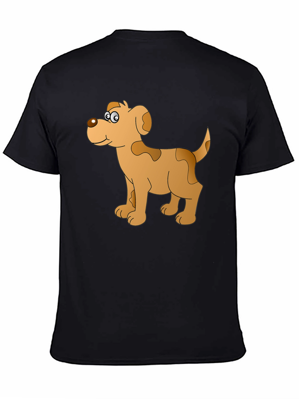 Cartoon Dog Graphic Black T-Shirt