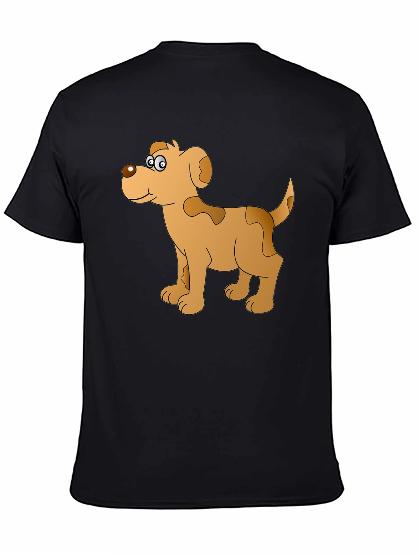 Cartoon Dog Graphic Black T-Shirt