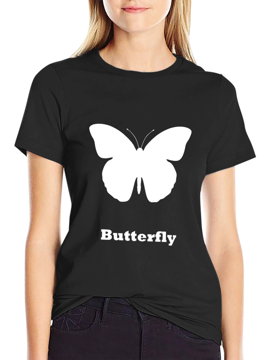 Butterfly Graphic T-Shirt - Black Casual Tee