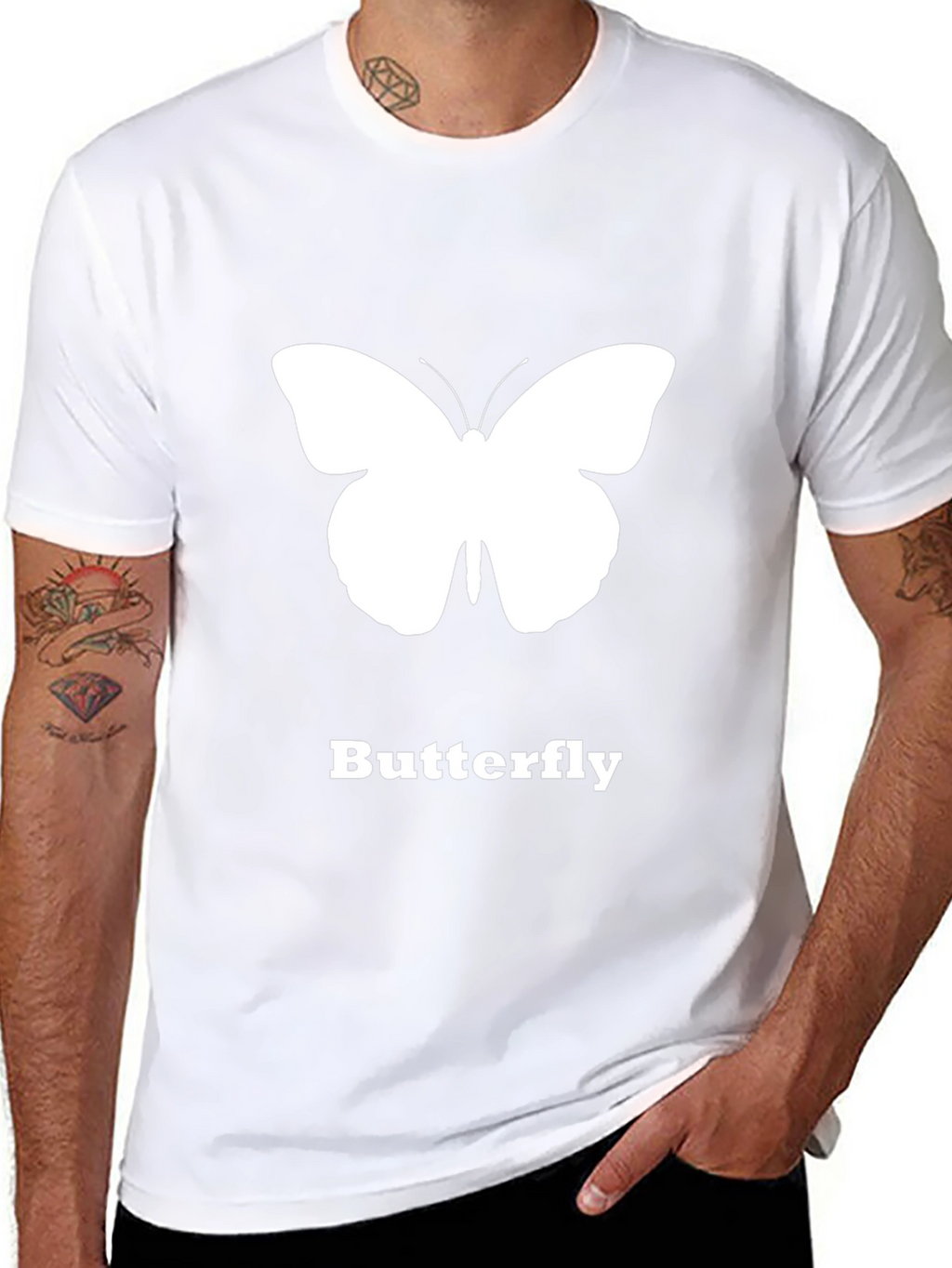 Butterfly Graphic T-Shirt - Black Casual Tee
