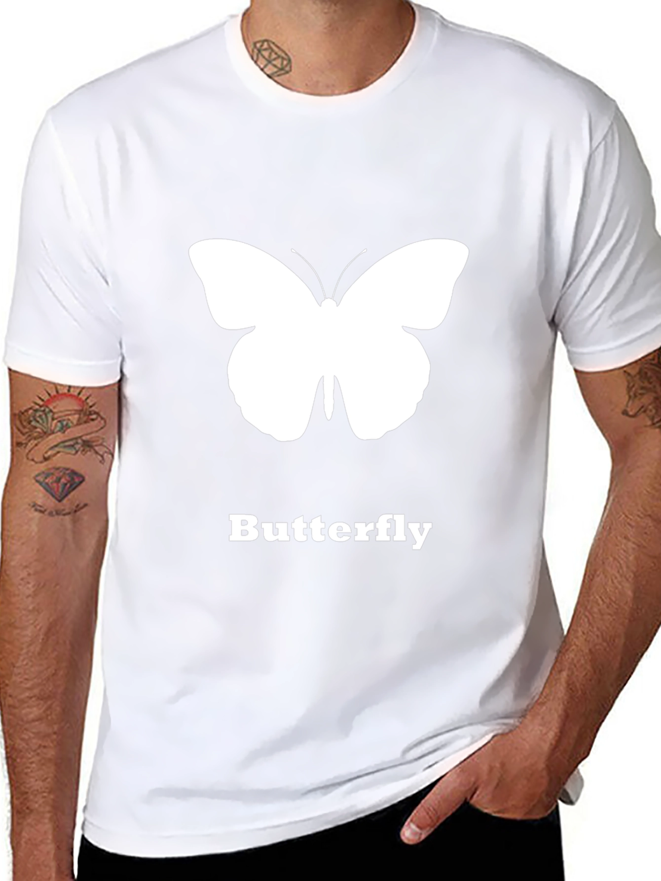 Butterfly Graphic T-Shirt - Black Casual Tee