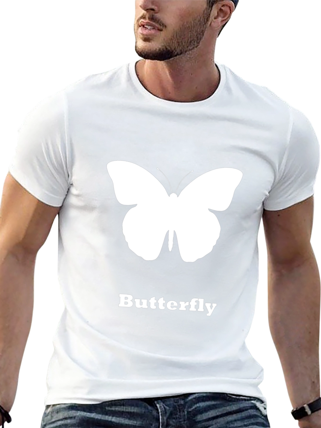 Butterfly Graphic T-Shirt - Black Casual Tee