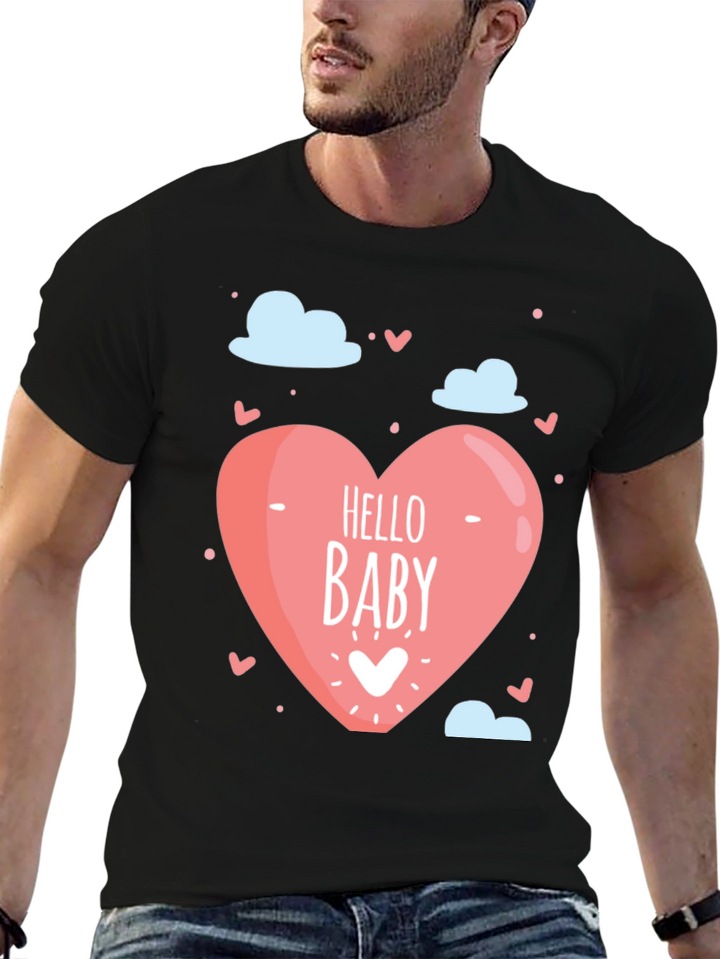 Hello Baby Graphic Tee - Black