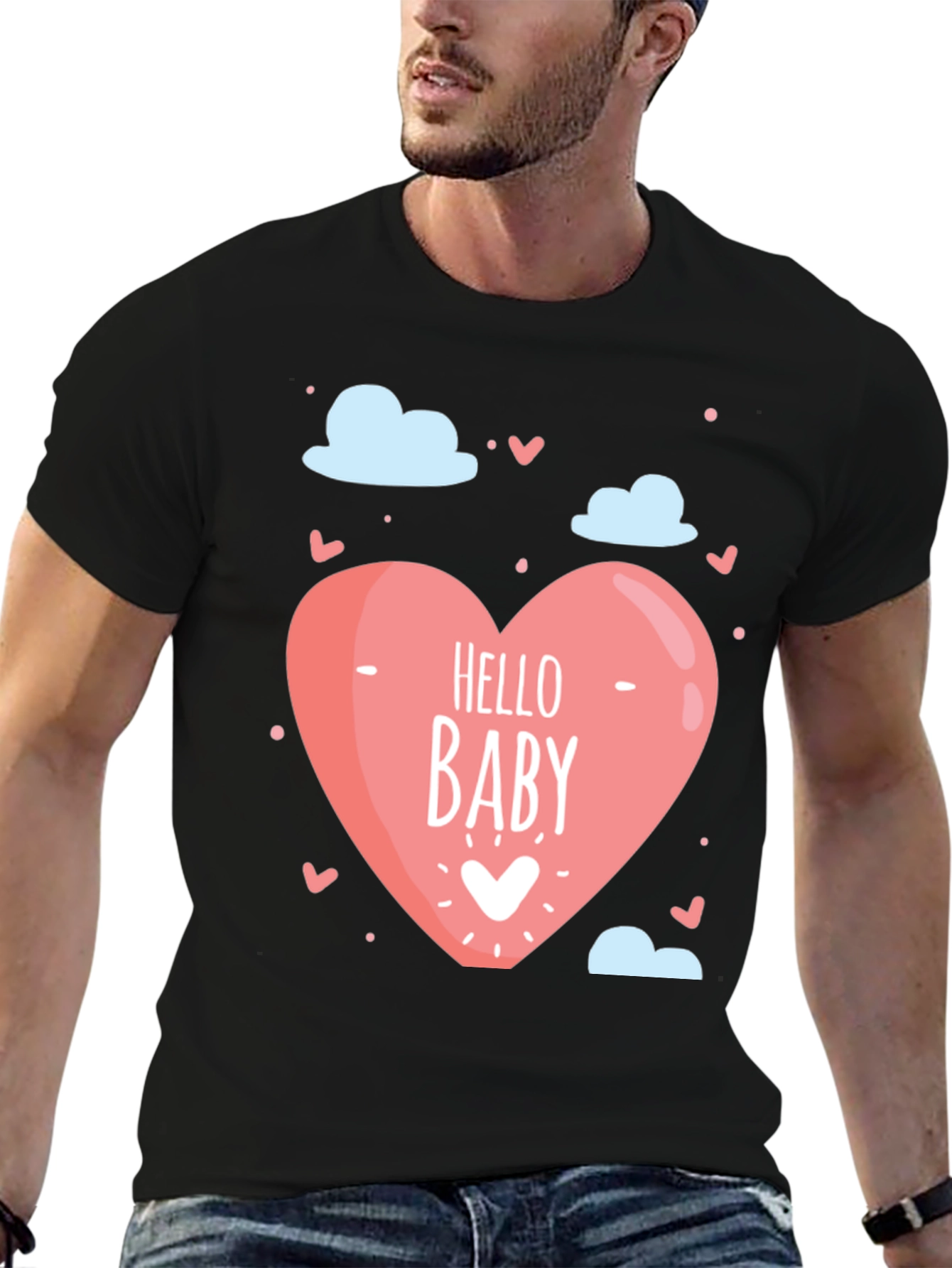 Hello Baby Graphic Tee - Black