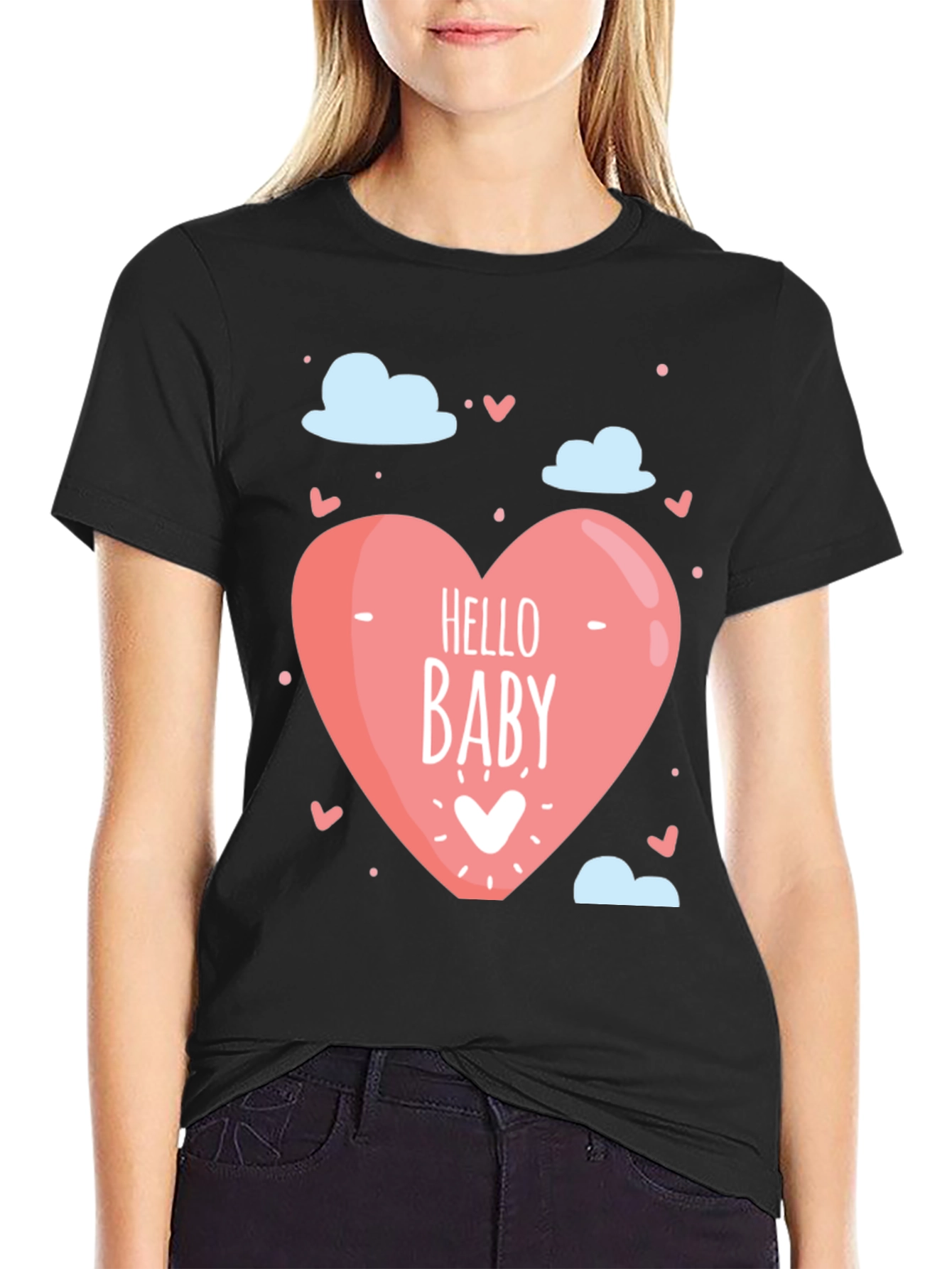 Hello Baby Graphic Tee - Black