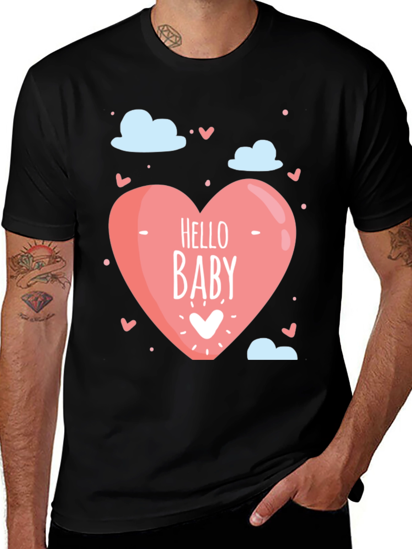 Hello Baby Graphic Tee - Black