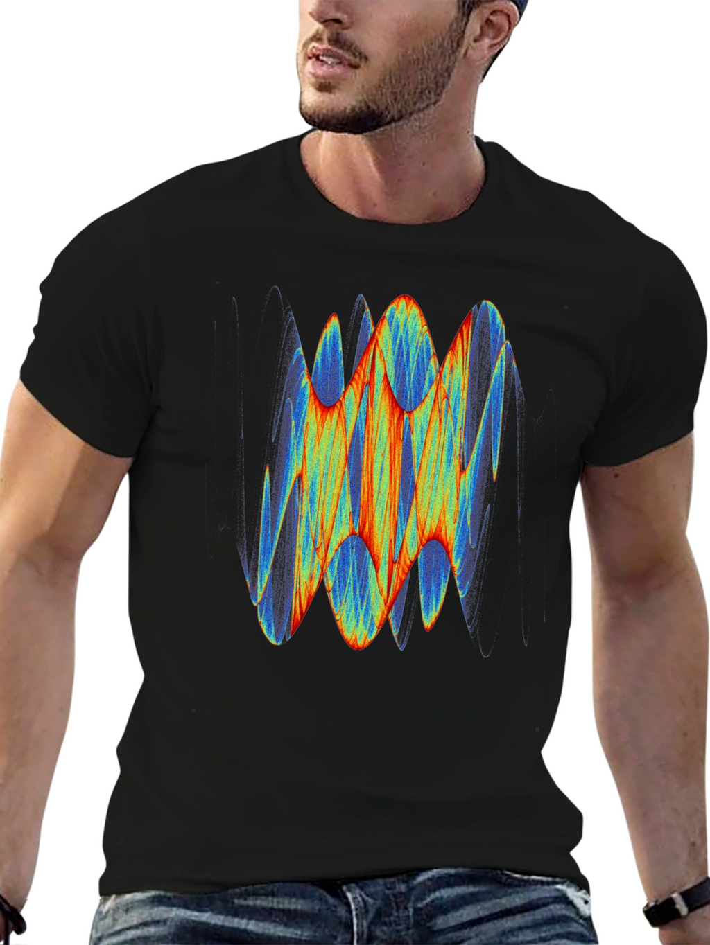 Abstract Graphic Black T-Shirt