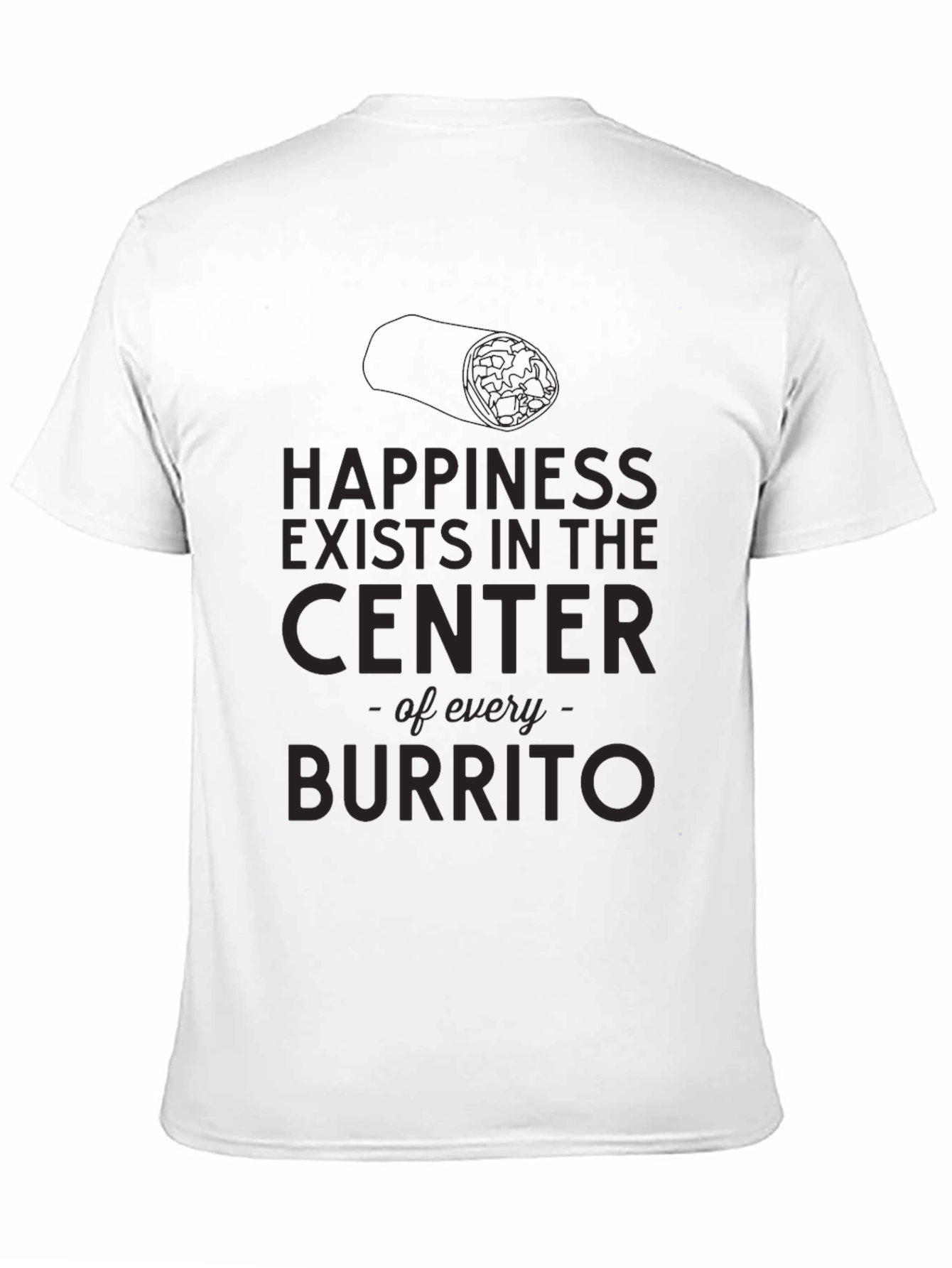 Happiness Burrito Graphic T-Shirt - Mens Black Tee