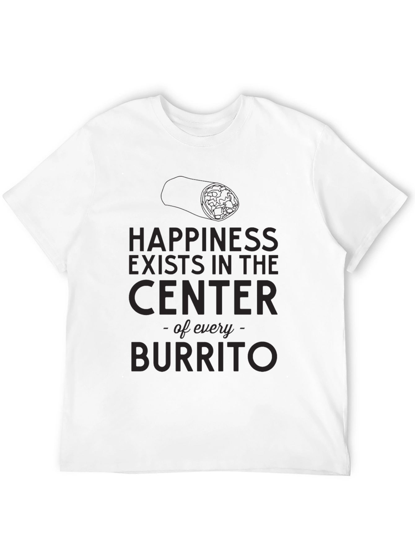 Happiness Burrito Graphic T-Shirt - Mens Black Tee