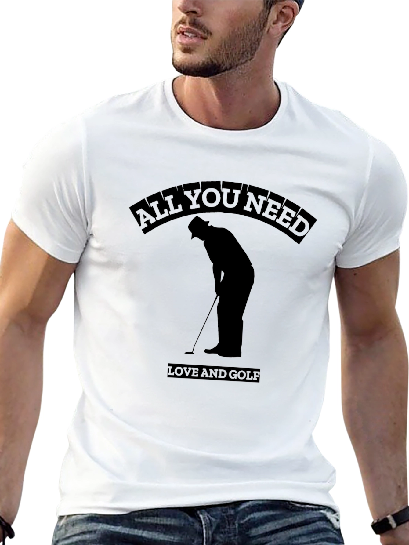 All You Need is Love and Golf Black T-Shirt