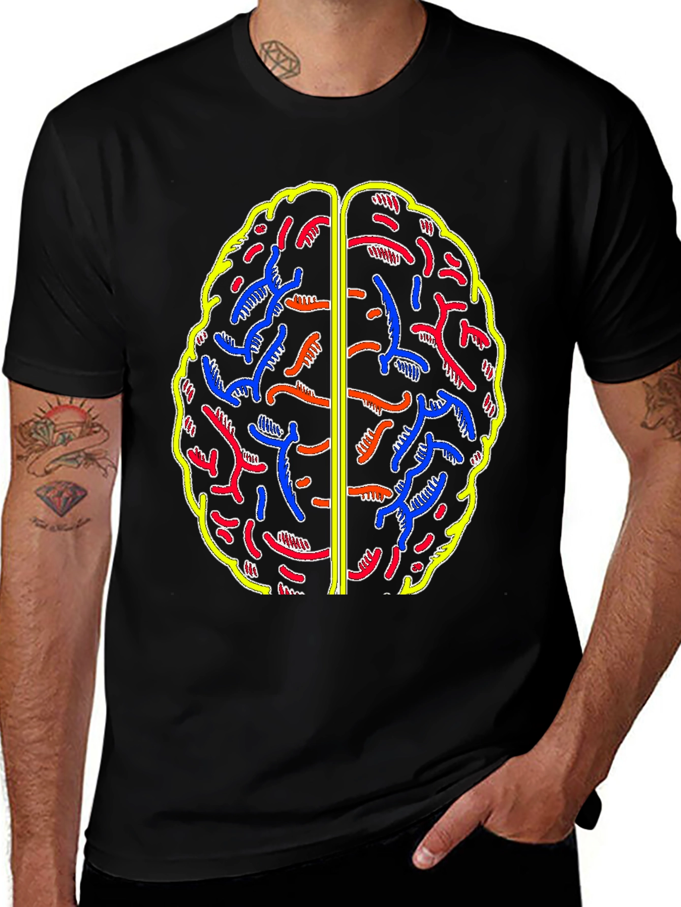 Brain Graphic Black T-Shirt