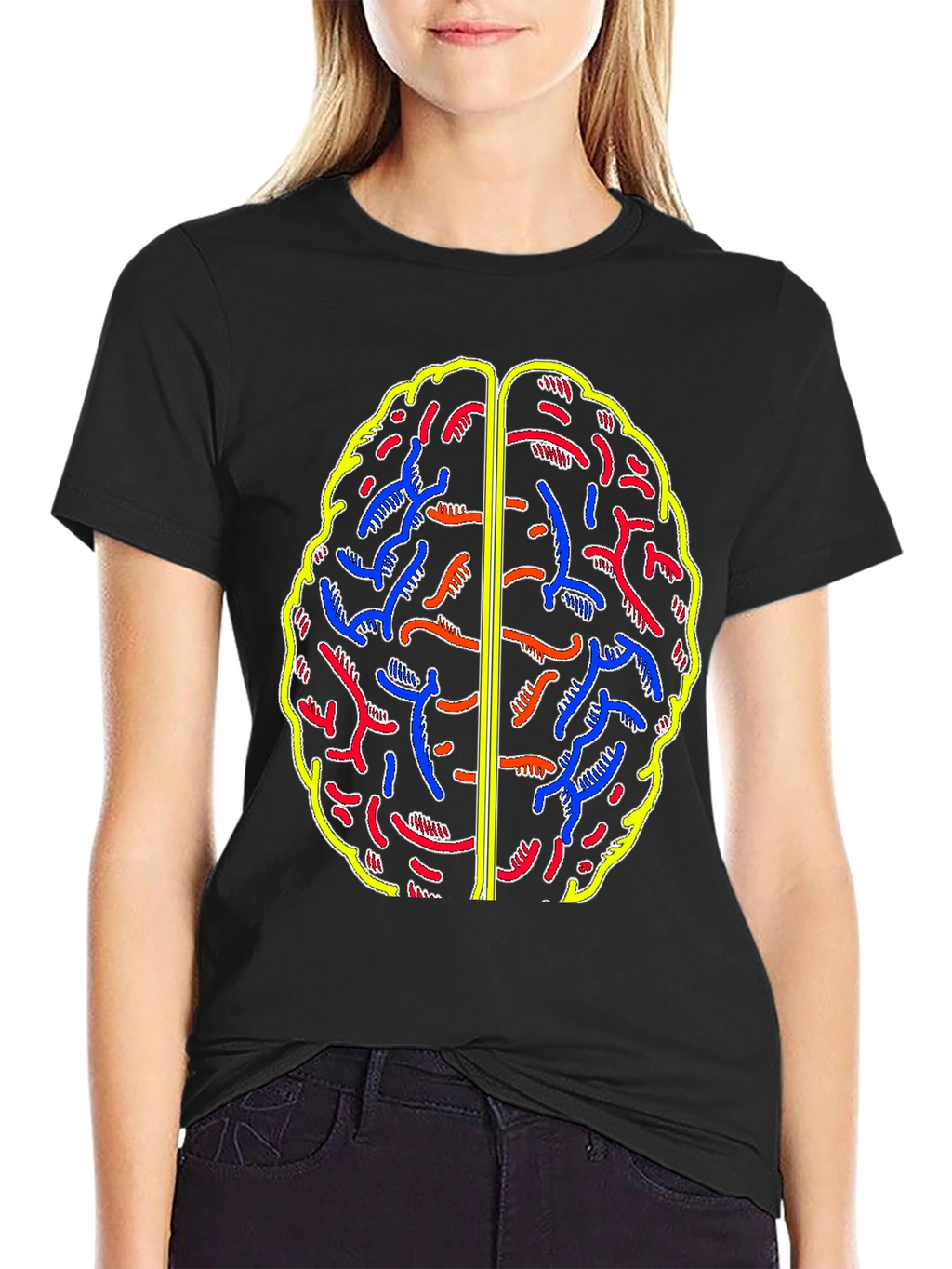 Brain Graphic Black T-Shirt