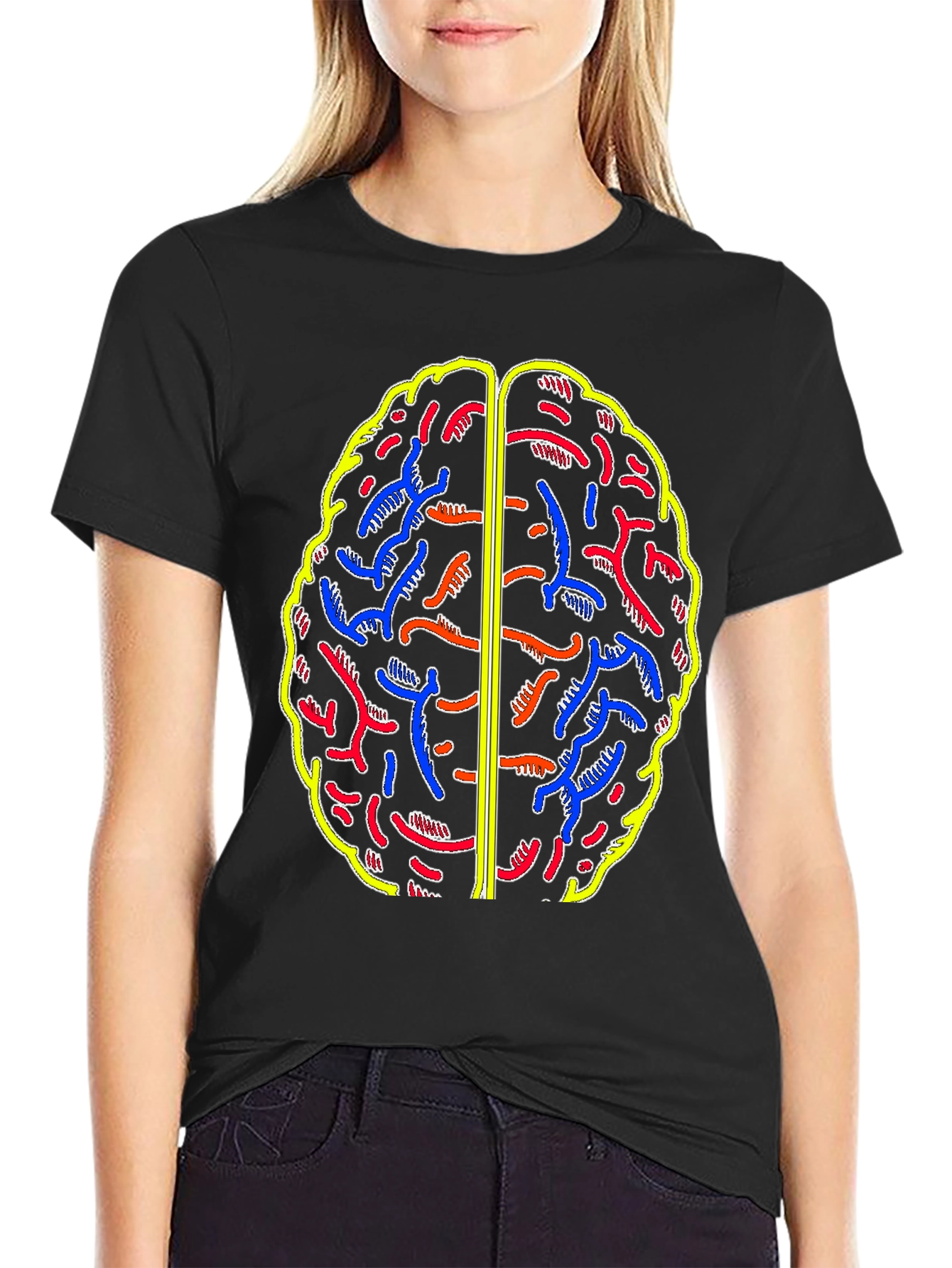 Brain Graphic Black T-Shirt