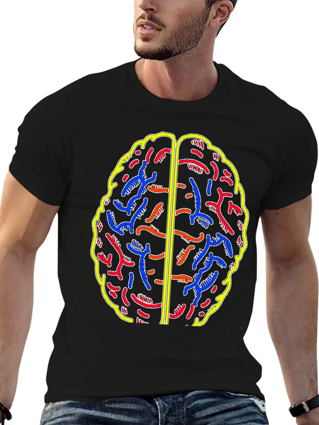 Brain Graphic Black T-Shirt