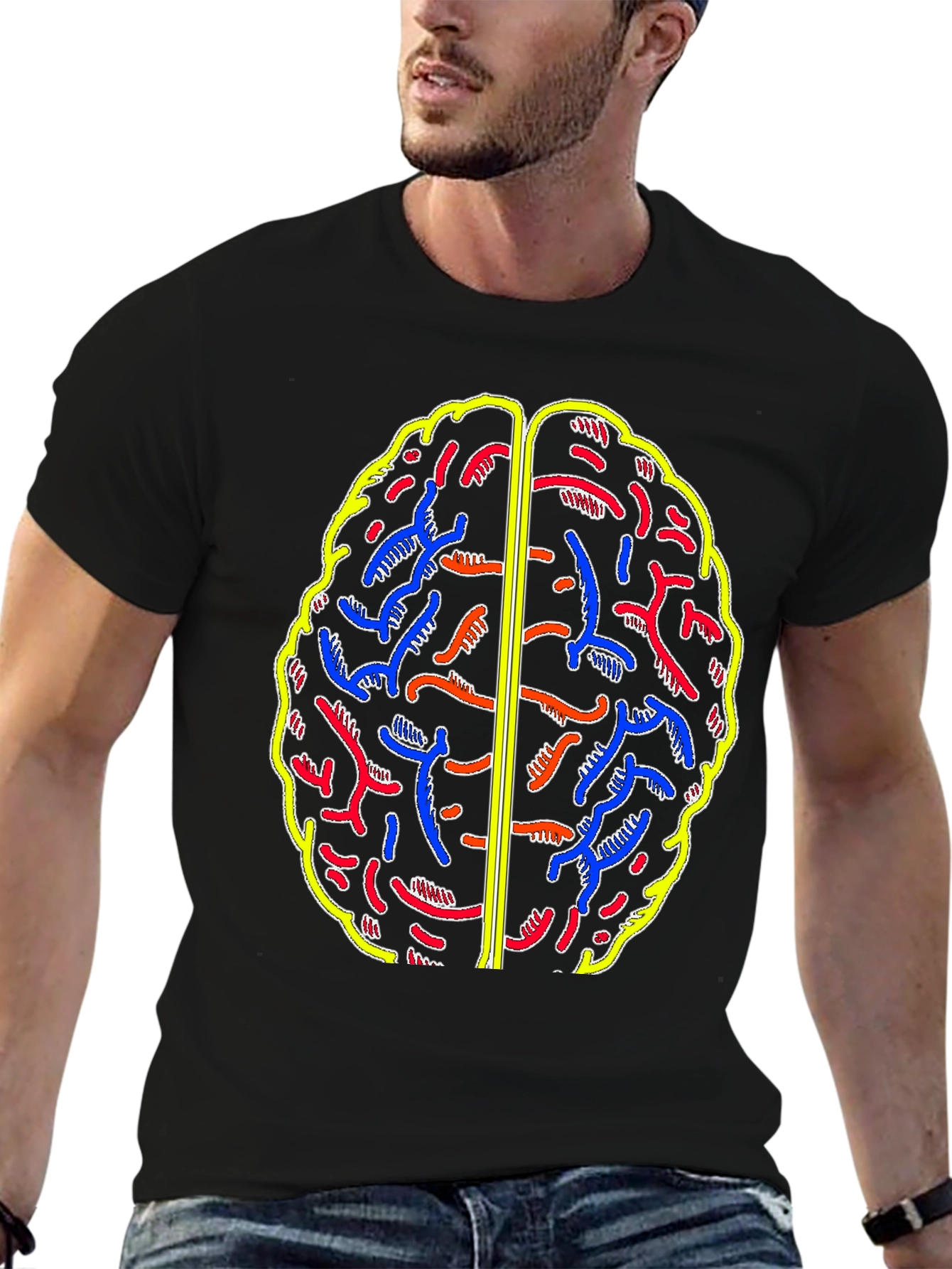 Brain Graphic Black T-Shirt