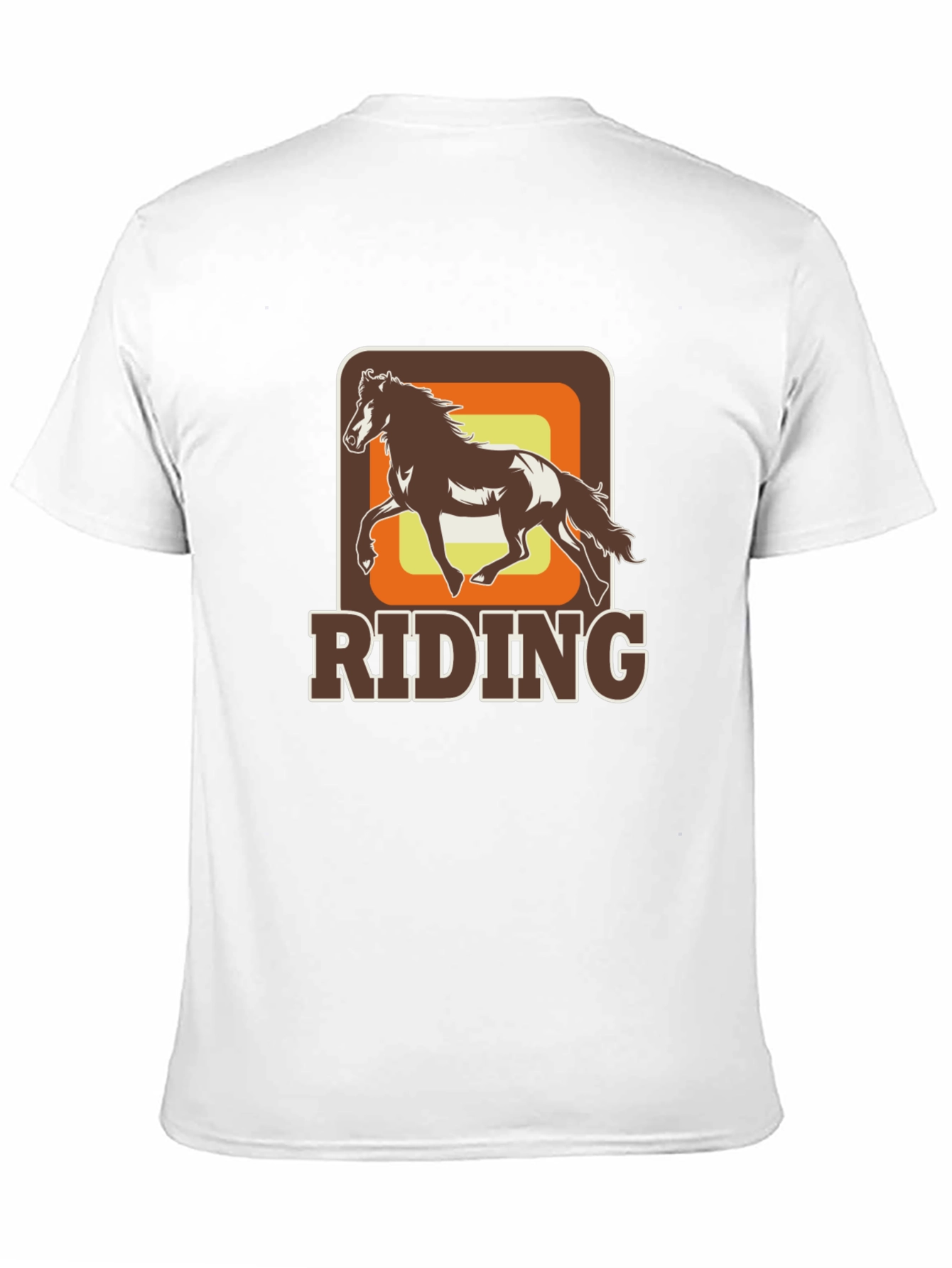 Riding Horse Graphic Tee - Retro Style Black T-Shirt